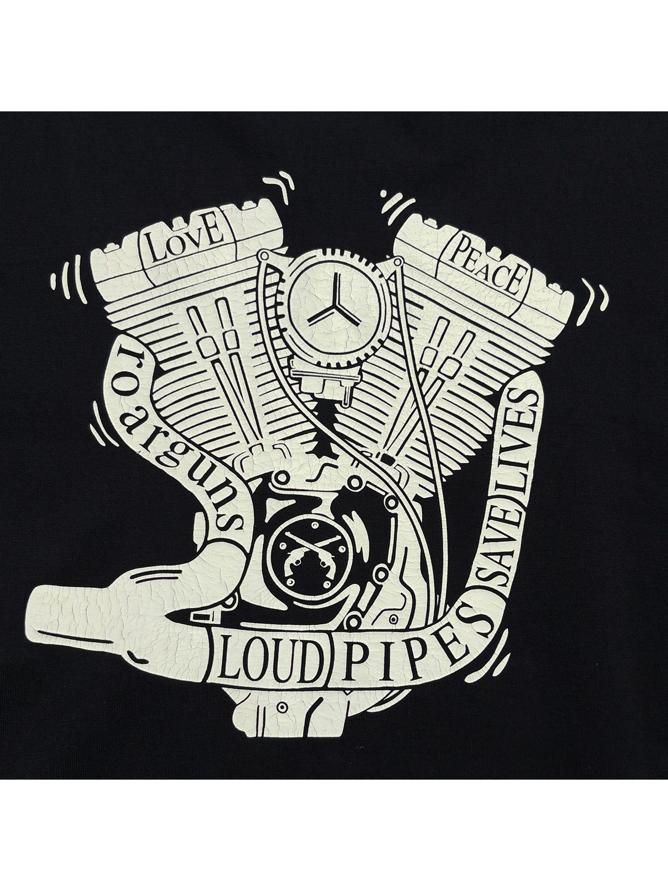 【予約品 3月9日(月) 18:00 締切】ORG/CO L/TEE ENGINE / エンジンプリント オーガニックコットン ロンT / ブラック