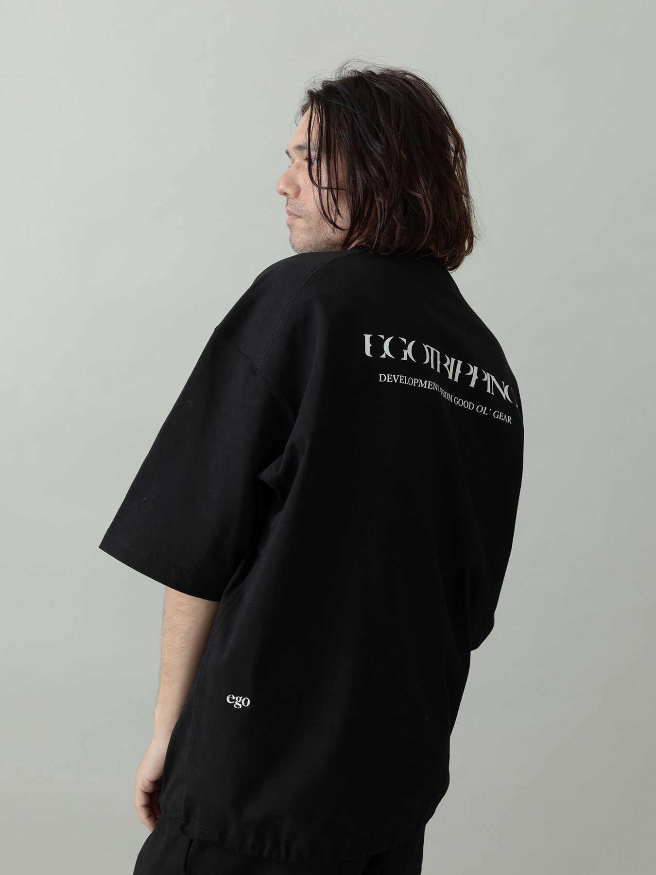 【予約品 2月1日(日) 締切】HEAVYJERSEY wavy / ロゴプリント Tシャツ / ブラック