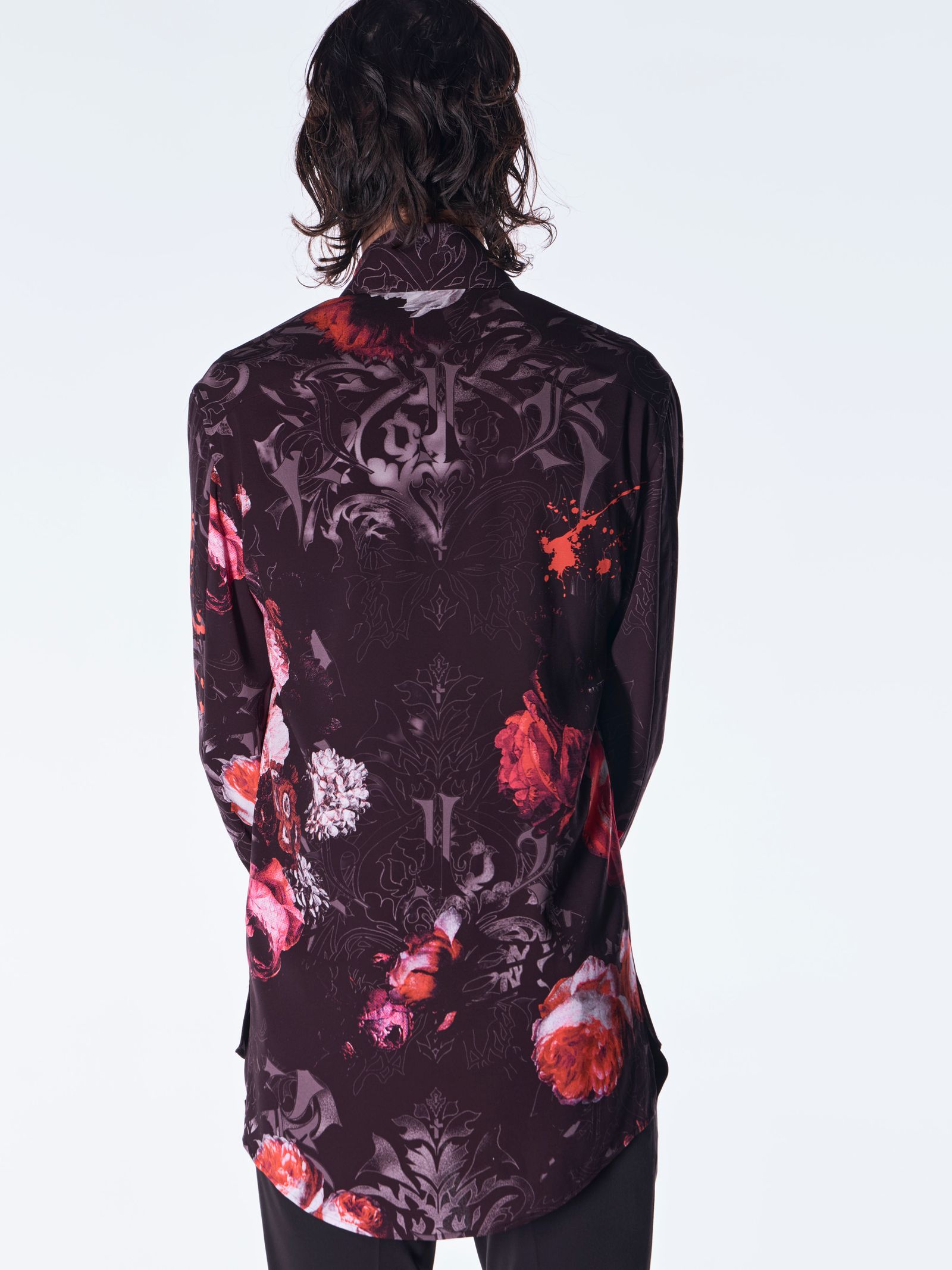 【予約品 6月29日(月) 締切】Goth Flora Shirt / シャツ / ブラック