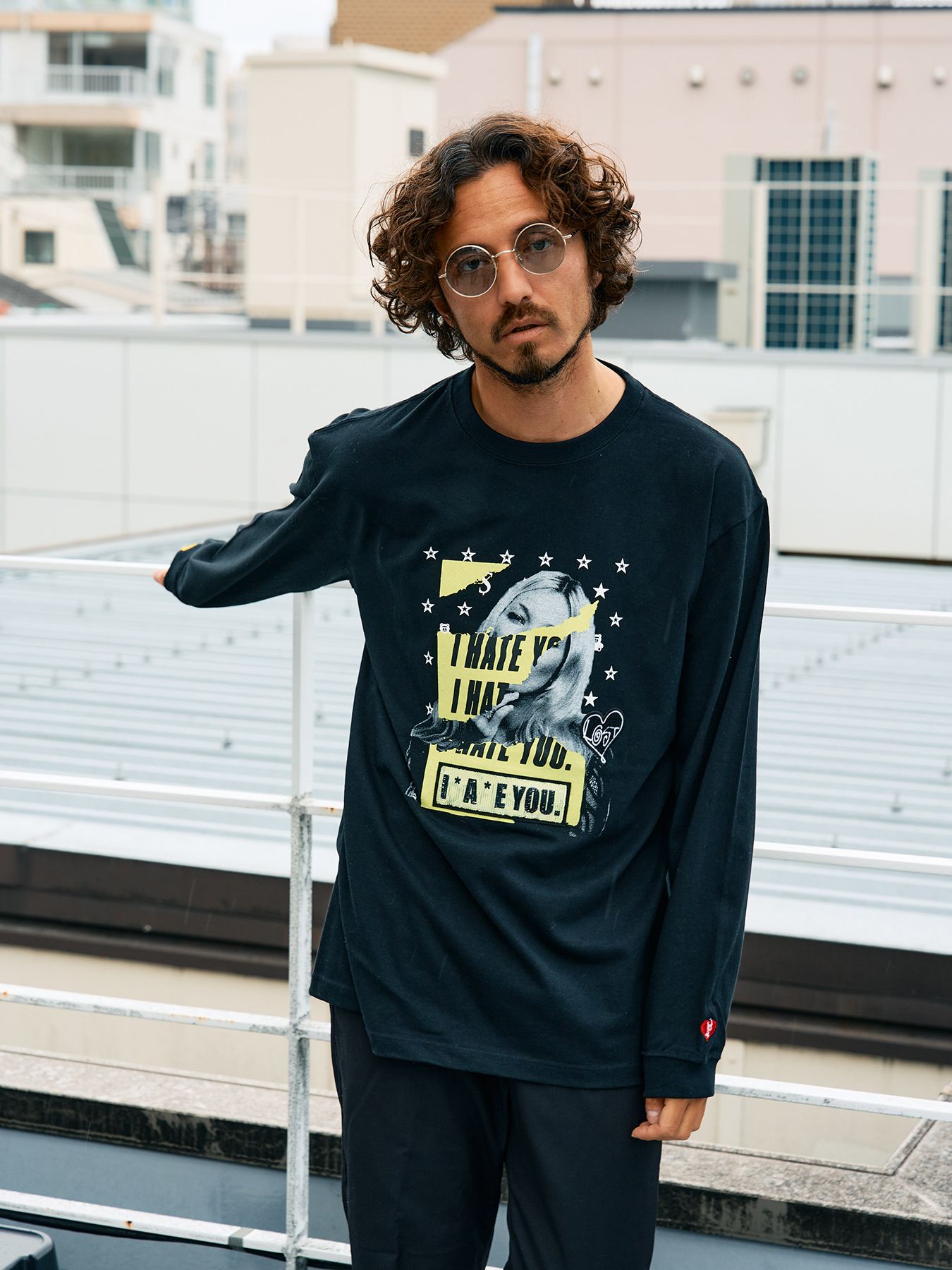 【予約品 5月8日(木) AM10時 締切】 5.6ozコットン天竺 I HATE YOU シークインLS Tシャツ / ブラック