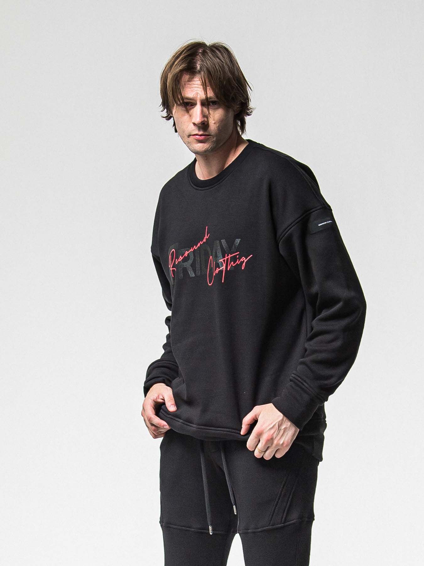 【予約品 8月31日(日) 締切】FRIDAY OLD LOGO VEROURS FLEECE TRAINER / FRIDAYコラボ オールドロゴ ベロアフリース トレーナー / ブラック