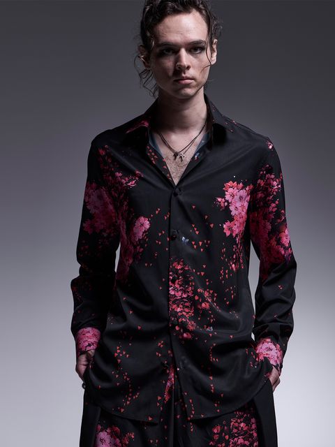 【予約品 】Shirt / シャツ / サクラ ブラック&ピンク