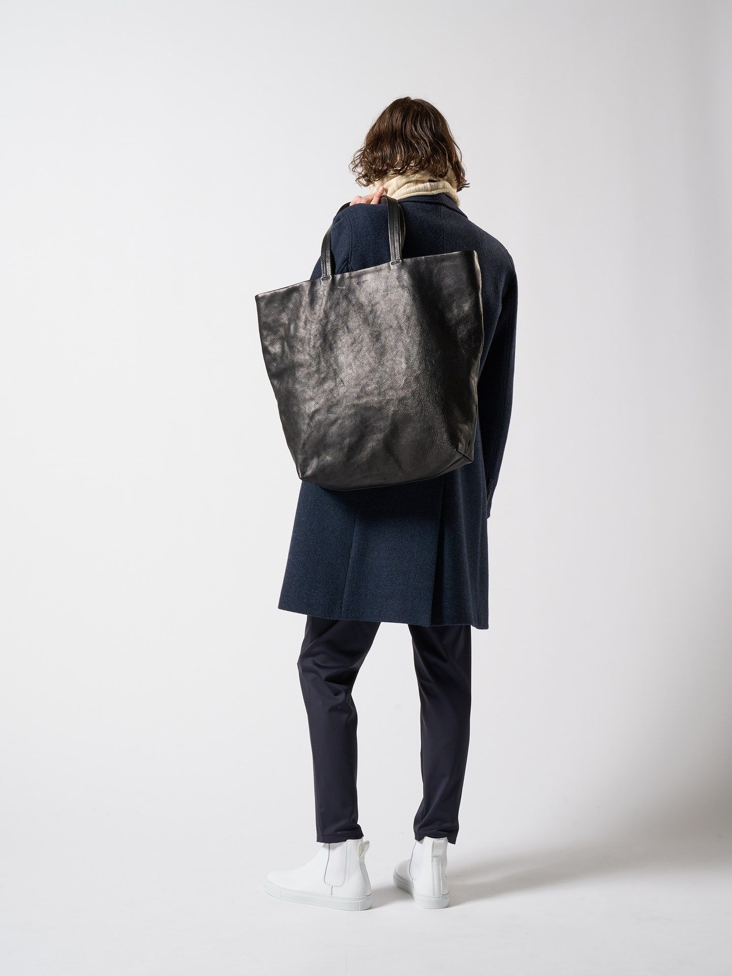 【予約品】 KOBE LEATHER big tote bag/ トートバッグ / ブラック