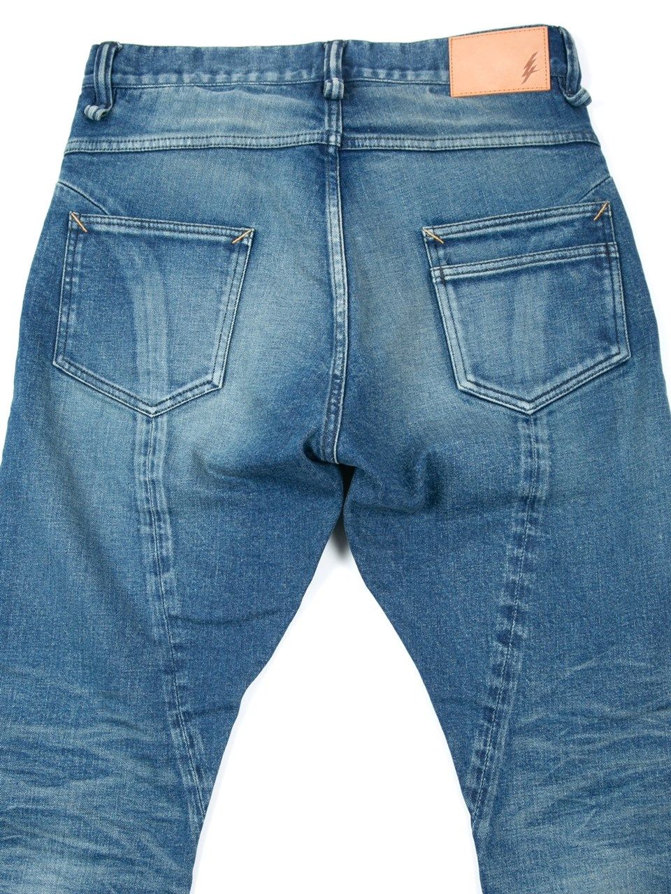 12.5oz Organic Cotton Stretch Over Lap Tight Straight Jeans / 12.5oz オーガニックコットン ストレッチデニム オーバーラップ タイトストレート ジーンズ / Over Down / インディゴ