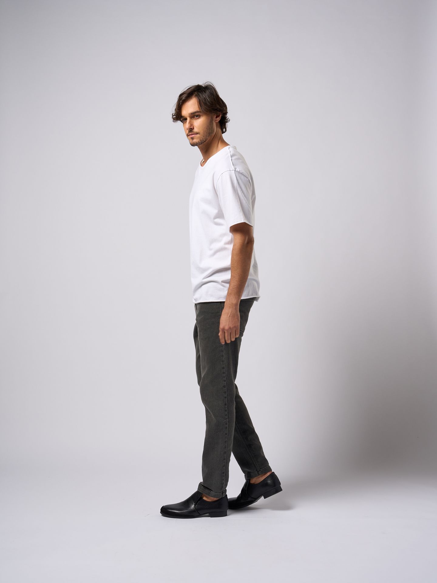 【予約品9月19日 10時締め】 denim jersey 5PK pants  / デニムジャージ / usedブラック
