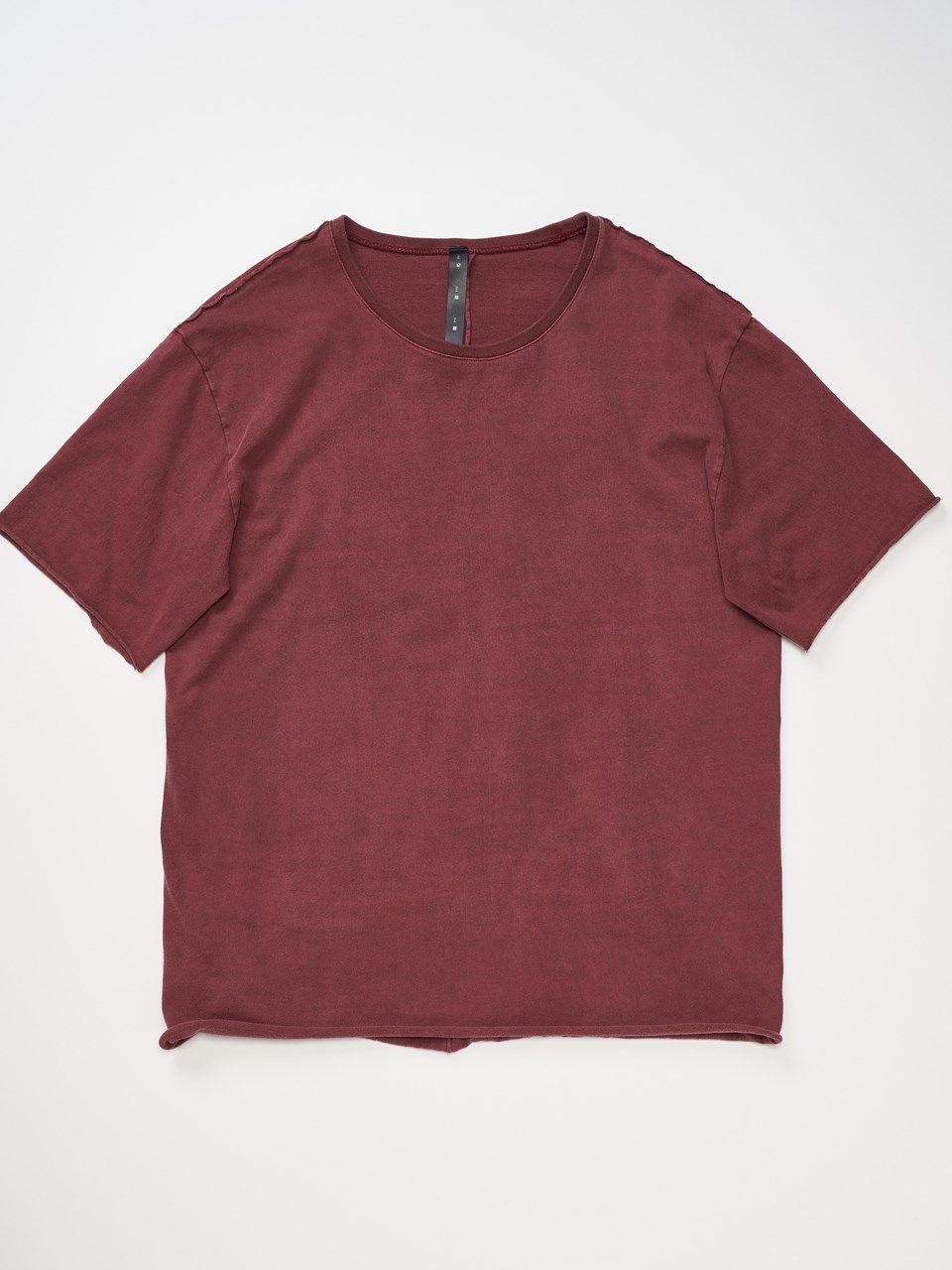 《予約品》 wide cut-off crew-neck S/S / Tシャツ / ダークピンク