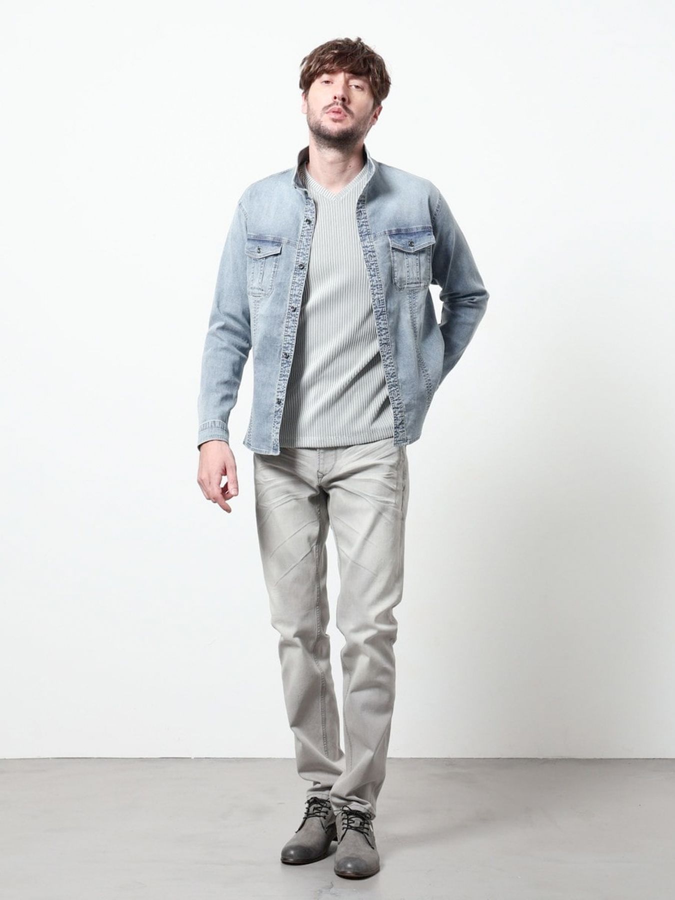 スーパーライトオンスデニムGジャン / ブルー 【HIDEAWAYS NICOLE】