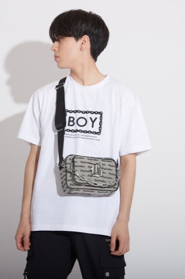 CHAIN DESIGN SHOULDER BAG / グレー 【BOY LONDON】