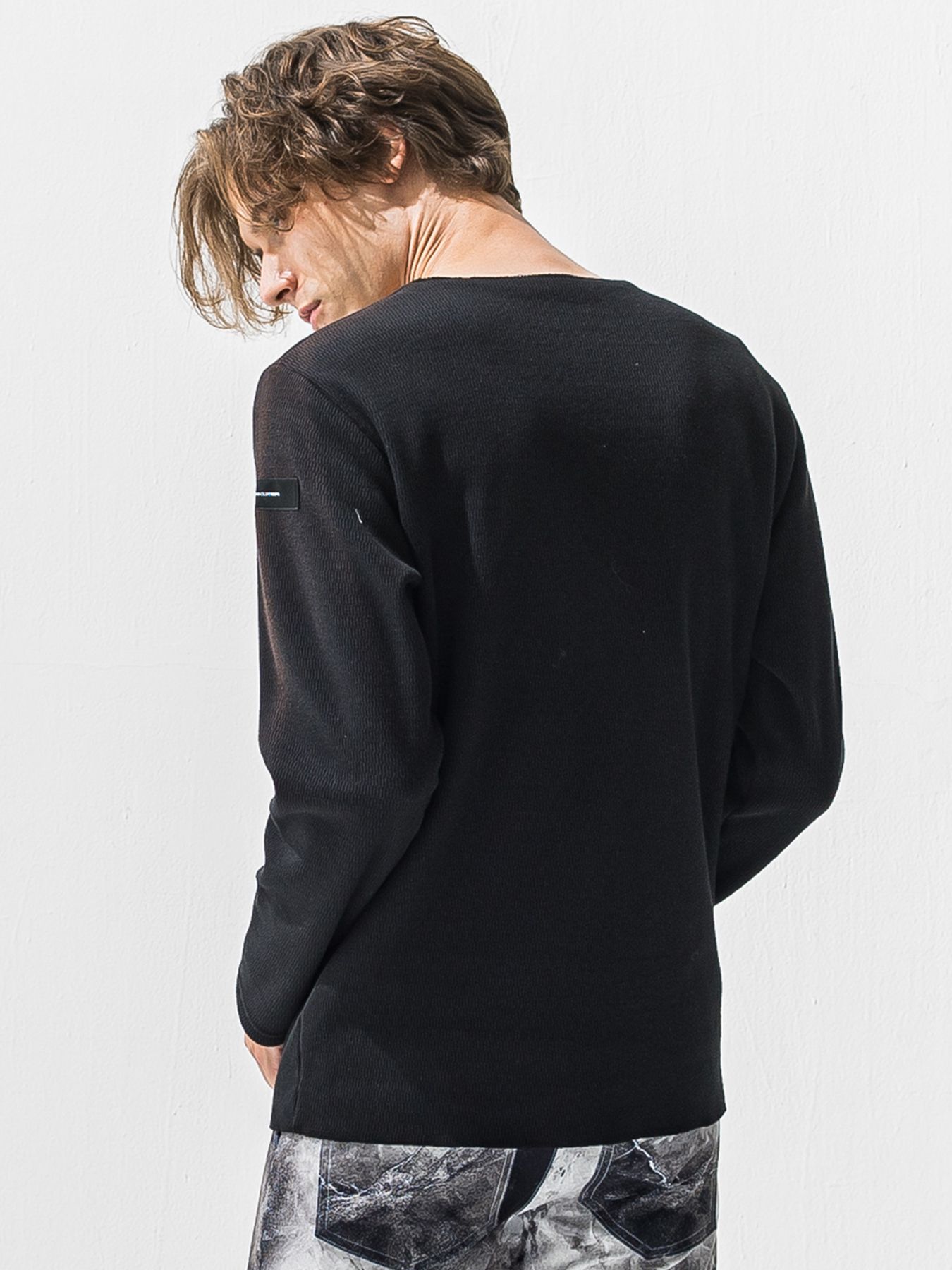 【予約品 9月6日(日) 締切】VELOURS FLEECE NEO THERMAL / 裏起毛 ハニカムサーマル ロングスリーブTシャツ / ブラック