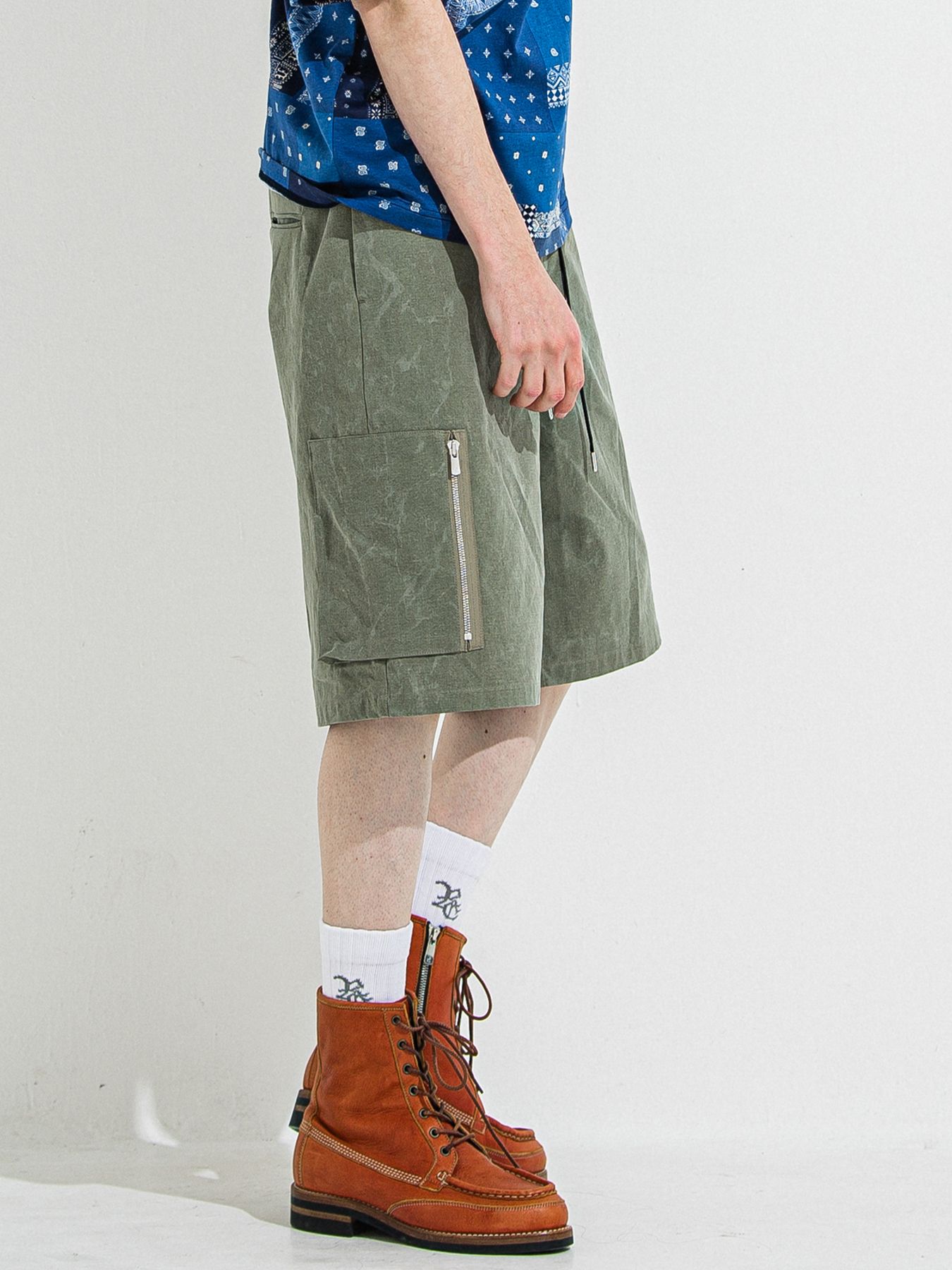 【予約品 】DAVID CARGO HALF PANTS / デヴィッドカーゴハーフパンツ / ヴィンテージカーキ