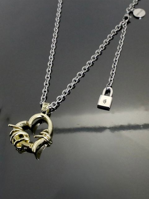 《受注生産》BRASS THORNY HEART #2 STAINLESS NECKLACE / ブラスソーニーハートステンレスチェーンネックレス / 注文から1～3週間後入荷予定