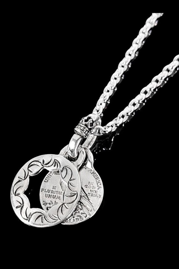 《受注生産》 CUT OUT FLOWER with COIN NECKLACE ネックレス 【GOD SIZE】 注文から2～3週間後入荷予定