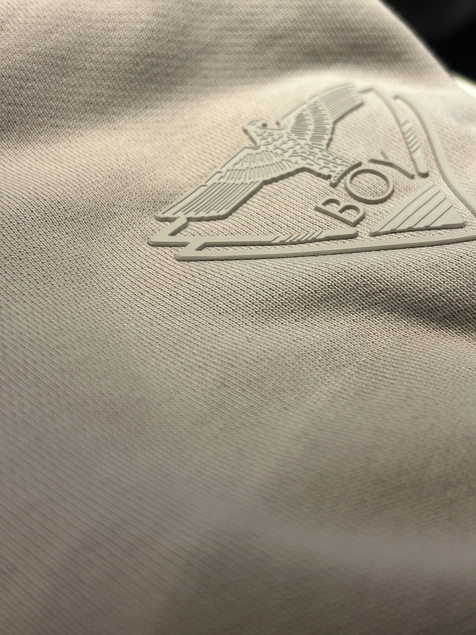 BOY LOGO Patch Hoodie Parka BEIGE【B233N0401511】