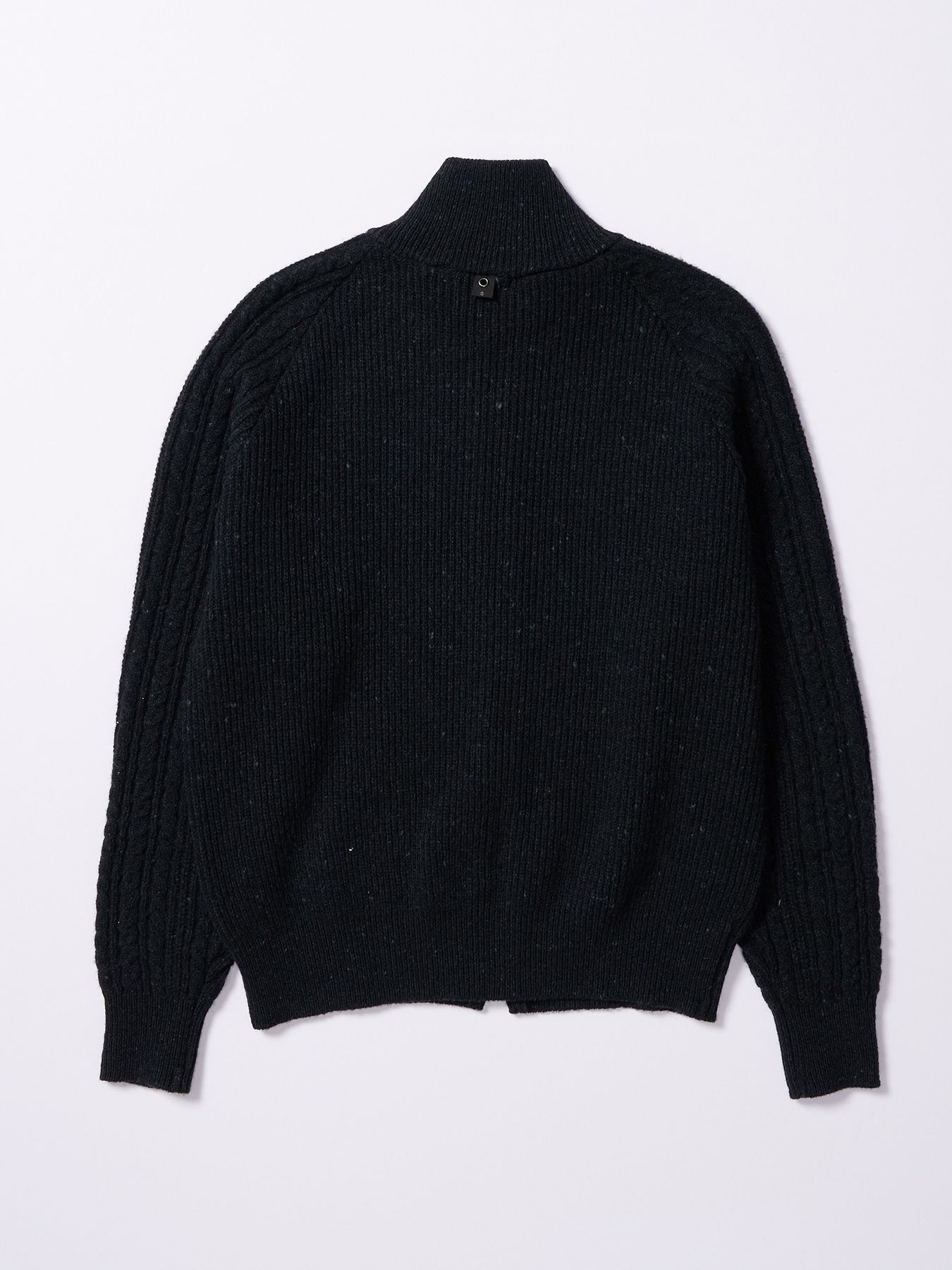 【予約品 4月19日(日) 18時締切】lomond×powder zip-up knit / ジップアップニット / ブラック