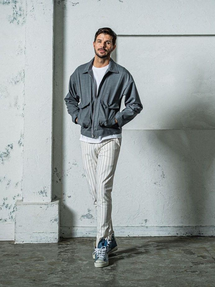 《予約11月17日19時締め》 CHRIS EASY  PANTS / イージーパンツ / ホワイト・ストライプ