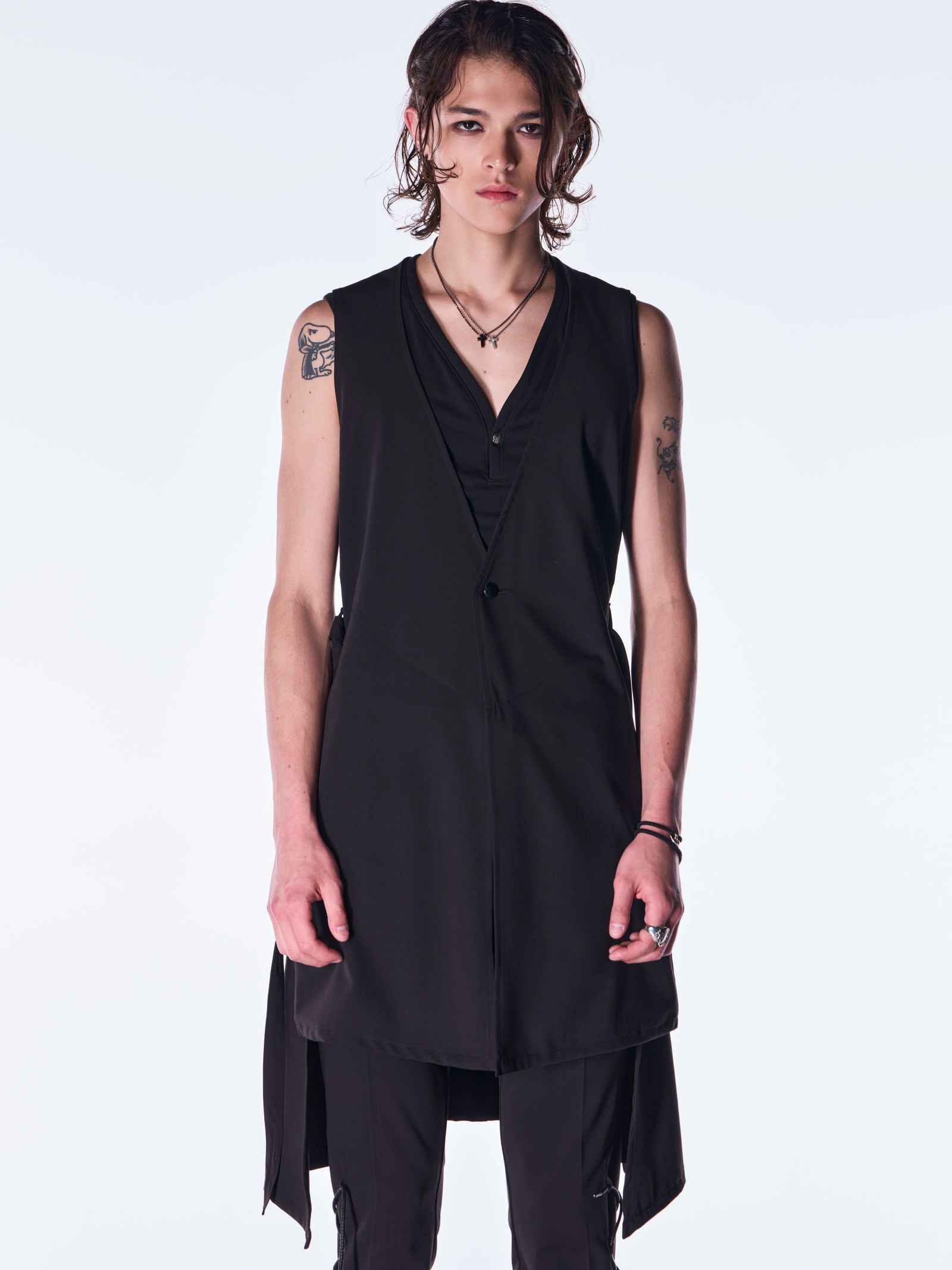 【予約品 6月29日(月) 締切】PE Gabardine Flare Vest / フレアベスト / ブラック