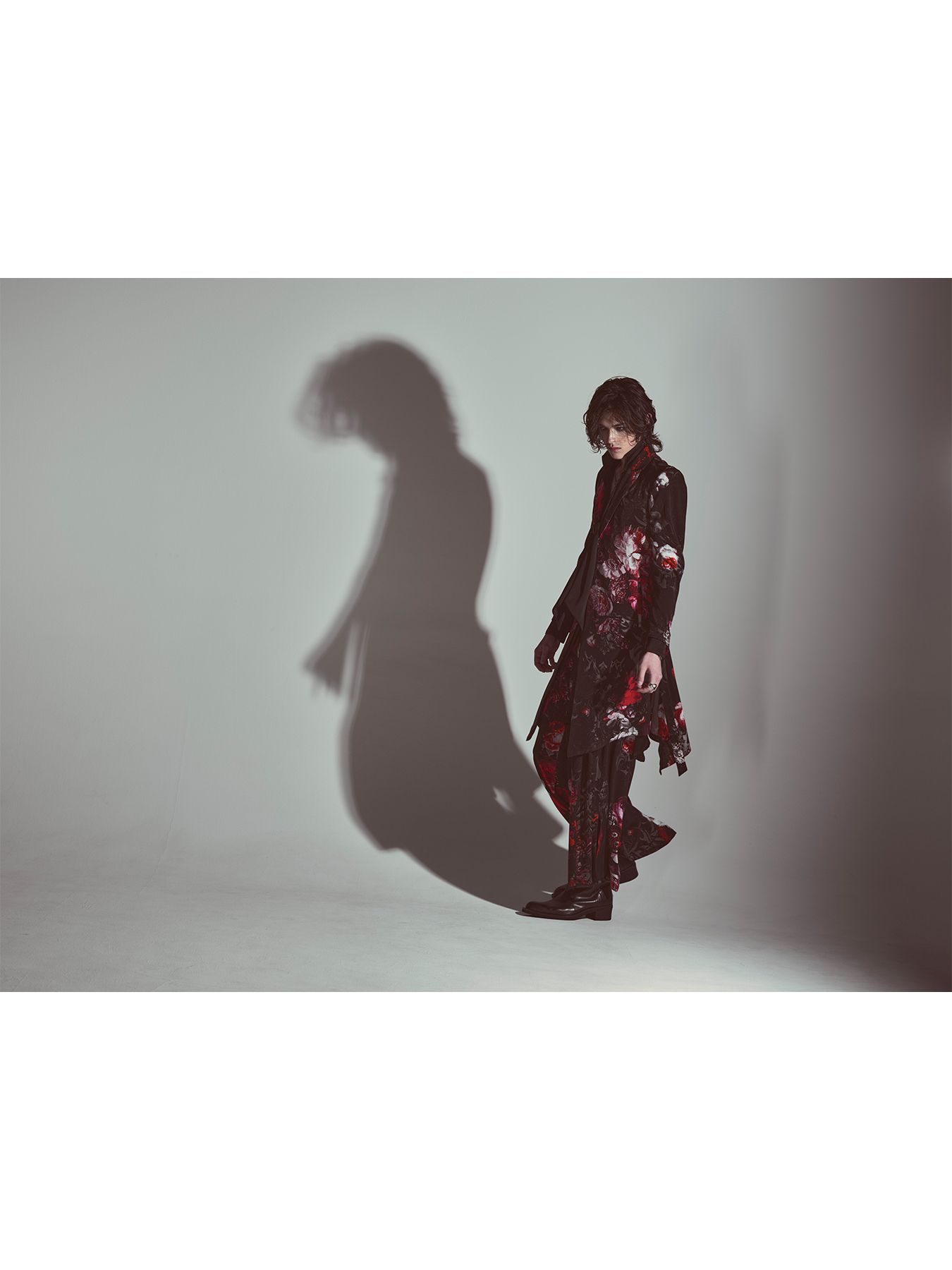 【予約品 6月29日(月) 締切】Goth Flora Suede Satin Wide Tuck Slacks / ワイドタックスラックス / ブラック