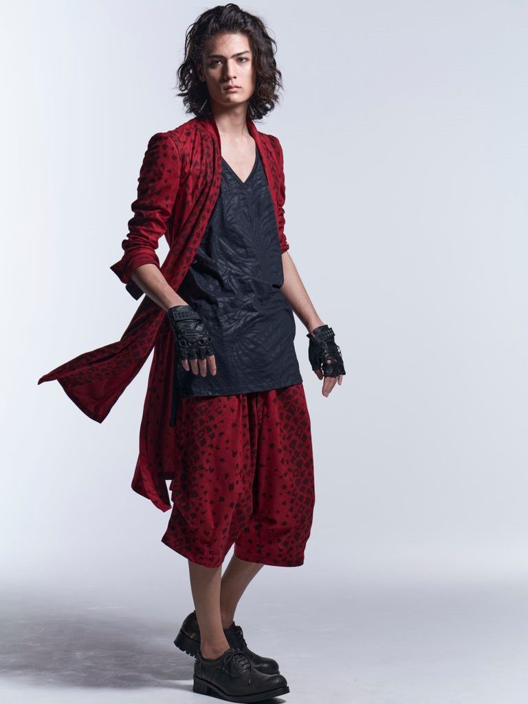 コラボ Collarless Flare Jacket / RedLeopard【BLACK HONEY CHILI COOKIE × kiryuyrik】