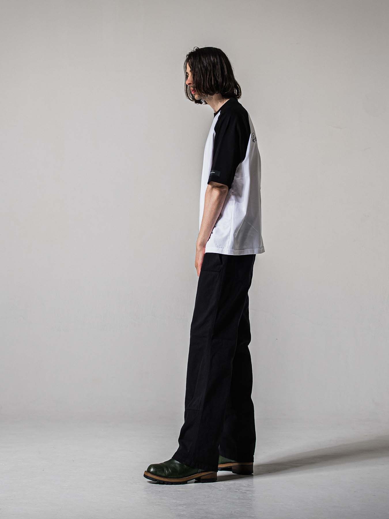 【予約品 11月16日(日) 締切】BACK RC RAGLAN OVER TEE / バックロゴ ラグランスリーブ オーバーTシャツ / ホワイト×ブラック