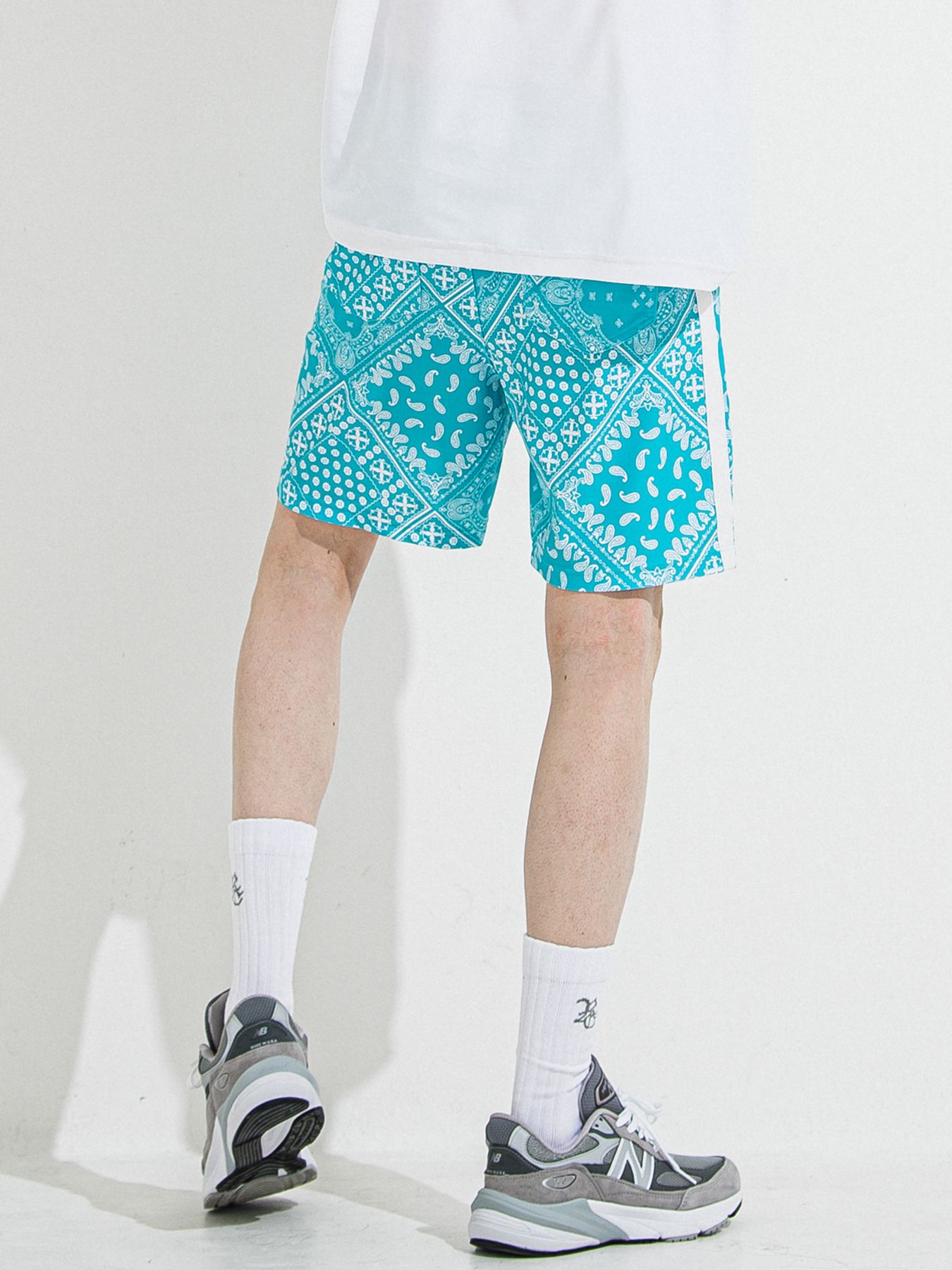 【予約品 】RASH SHORTS / ラッシュガード ショーツ / バンダナブルーグリーン