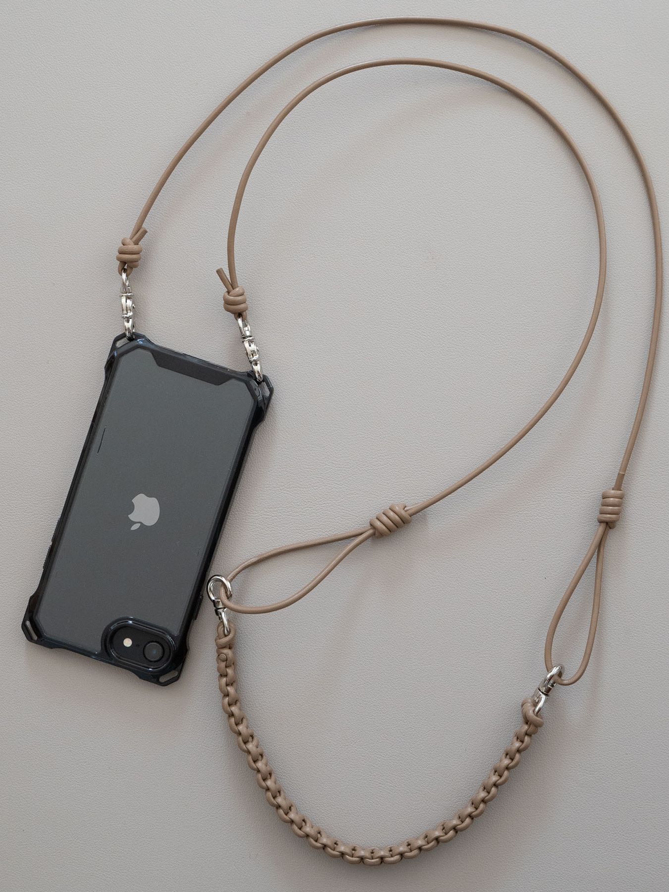 《予約品》 LEATHER BRAID MULTI STRAP / ネックストラップ / キャメル 【Iroquois.SENTI】