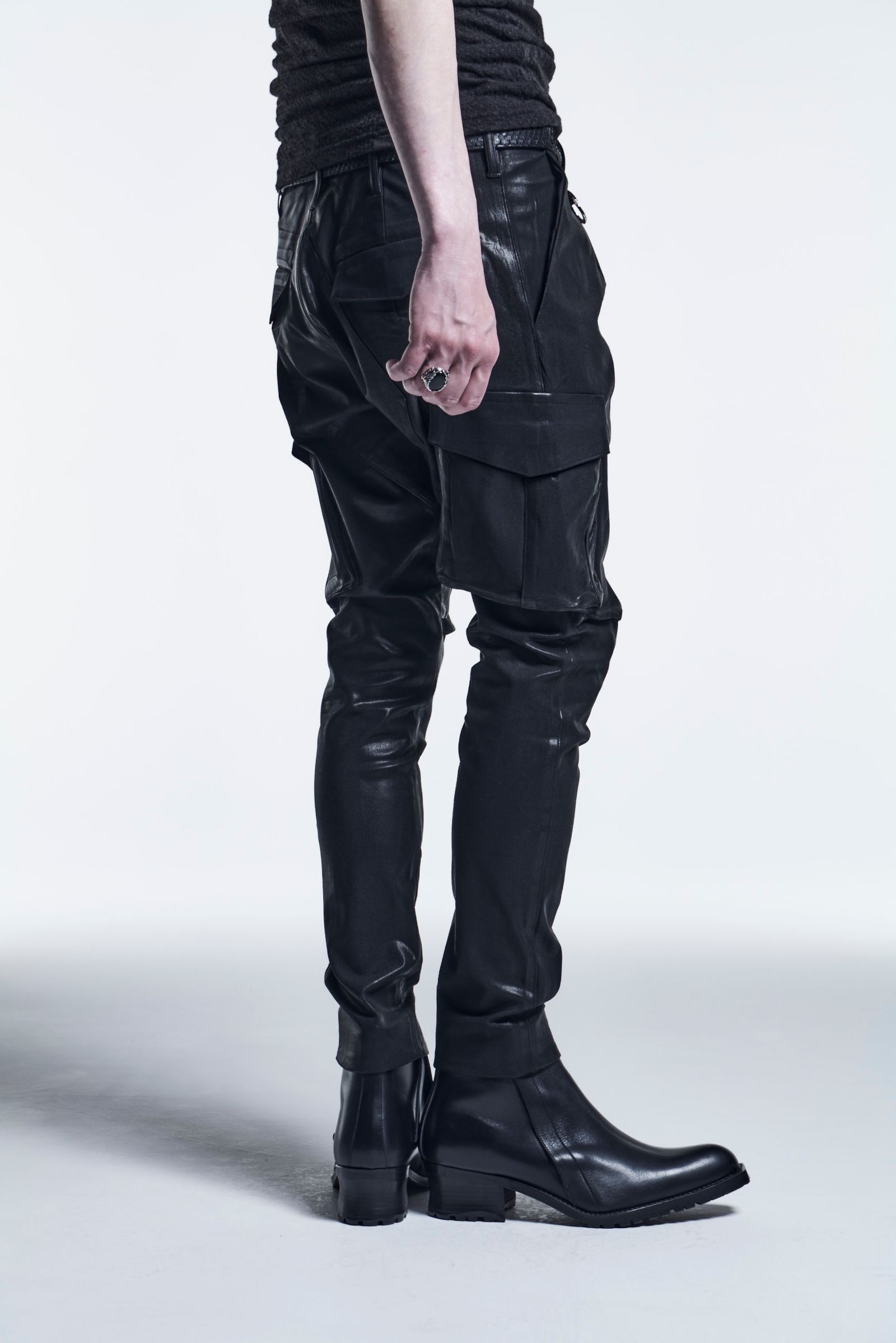 《予約品》 SlimCargoPants HighTensionJerseyCoating / Black 【kiryuyrik】 10月入荷予定