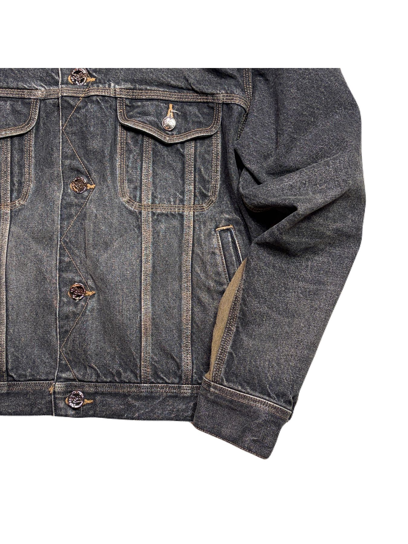 【予約品 3月9日(月) 18:00 締切】VIN/DEN/JK USED/SWAR / USED加工 クリスタルクロスガン ヴィンテージ デニム ジャケット / ブラック