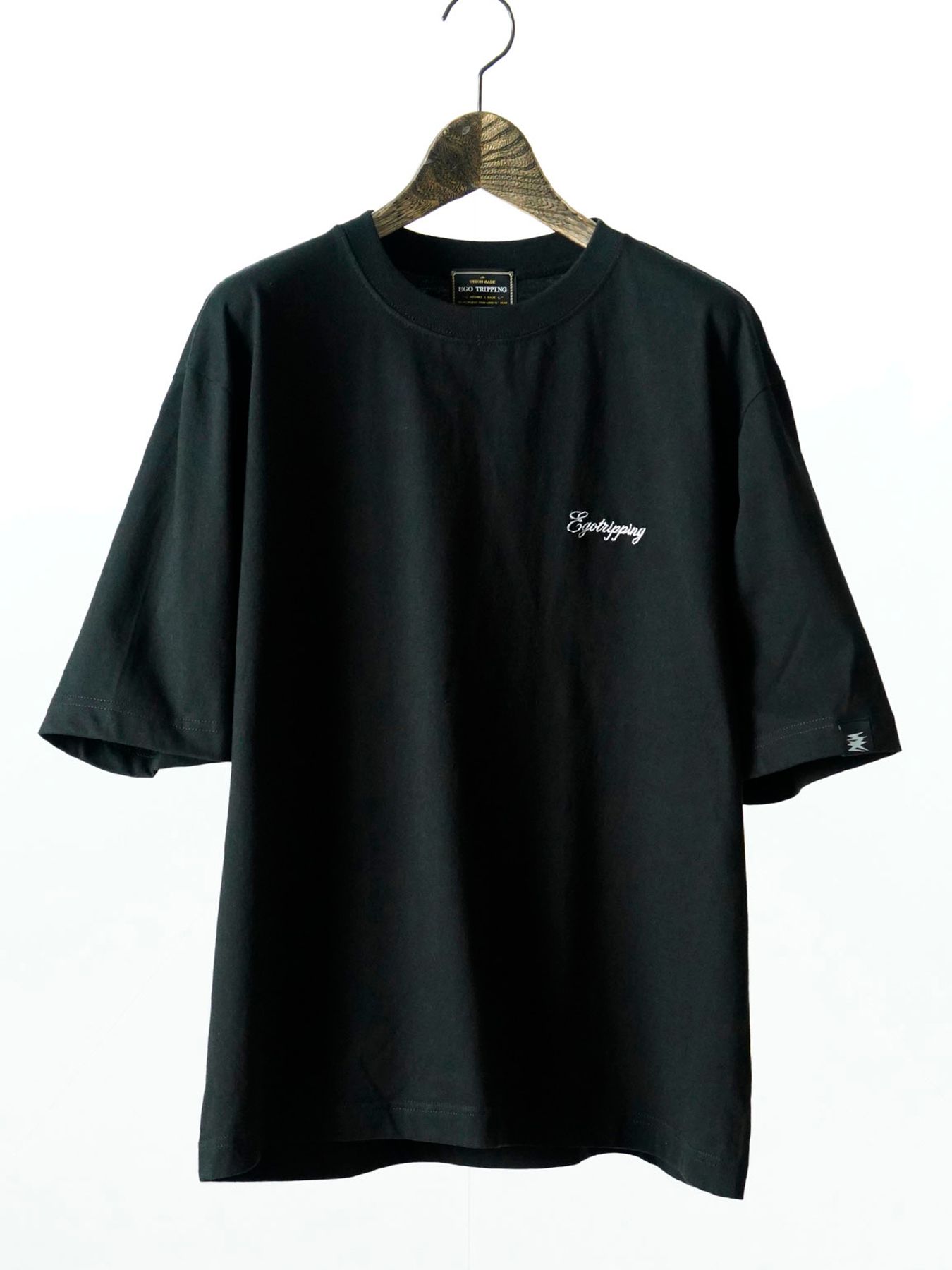 【予約品 11月9日(月) 締切】HEAVYOUNCE TEE Cw / ヘビーオンス バックプリントTシャツ / ブラック×ホワイト