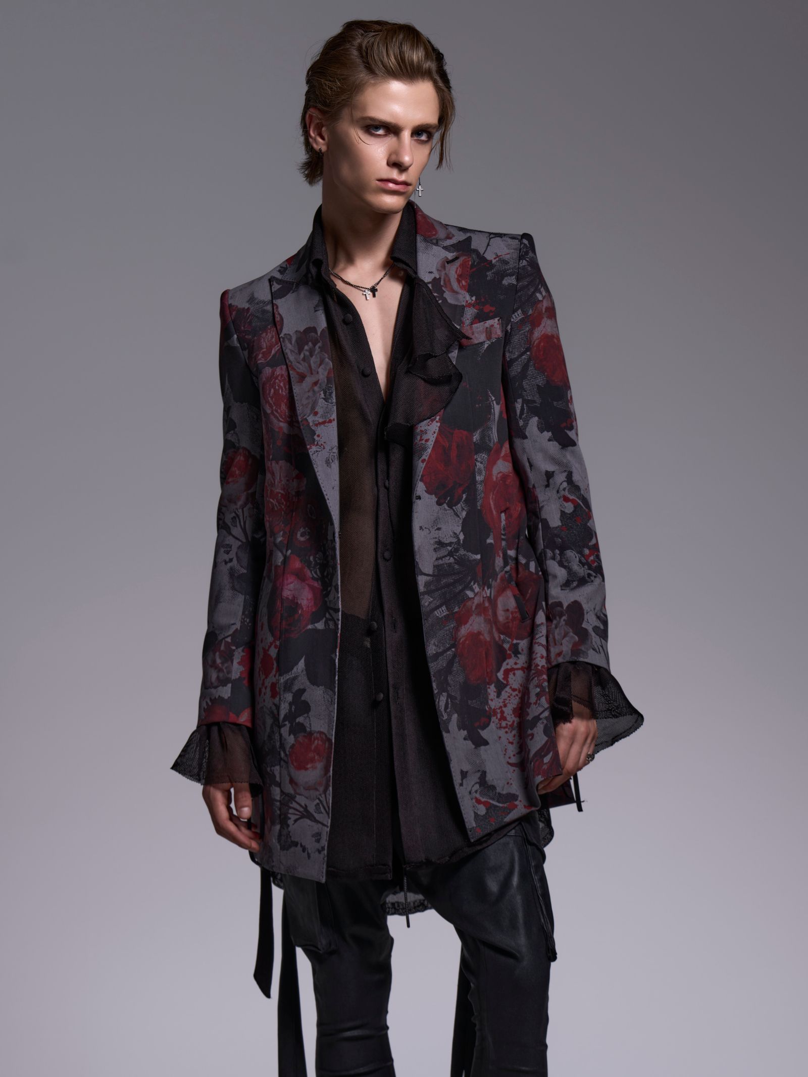 【予約品 1月4日(日) 締切】Long Jacket / ロングジャケット / グレーフローラ