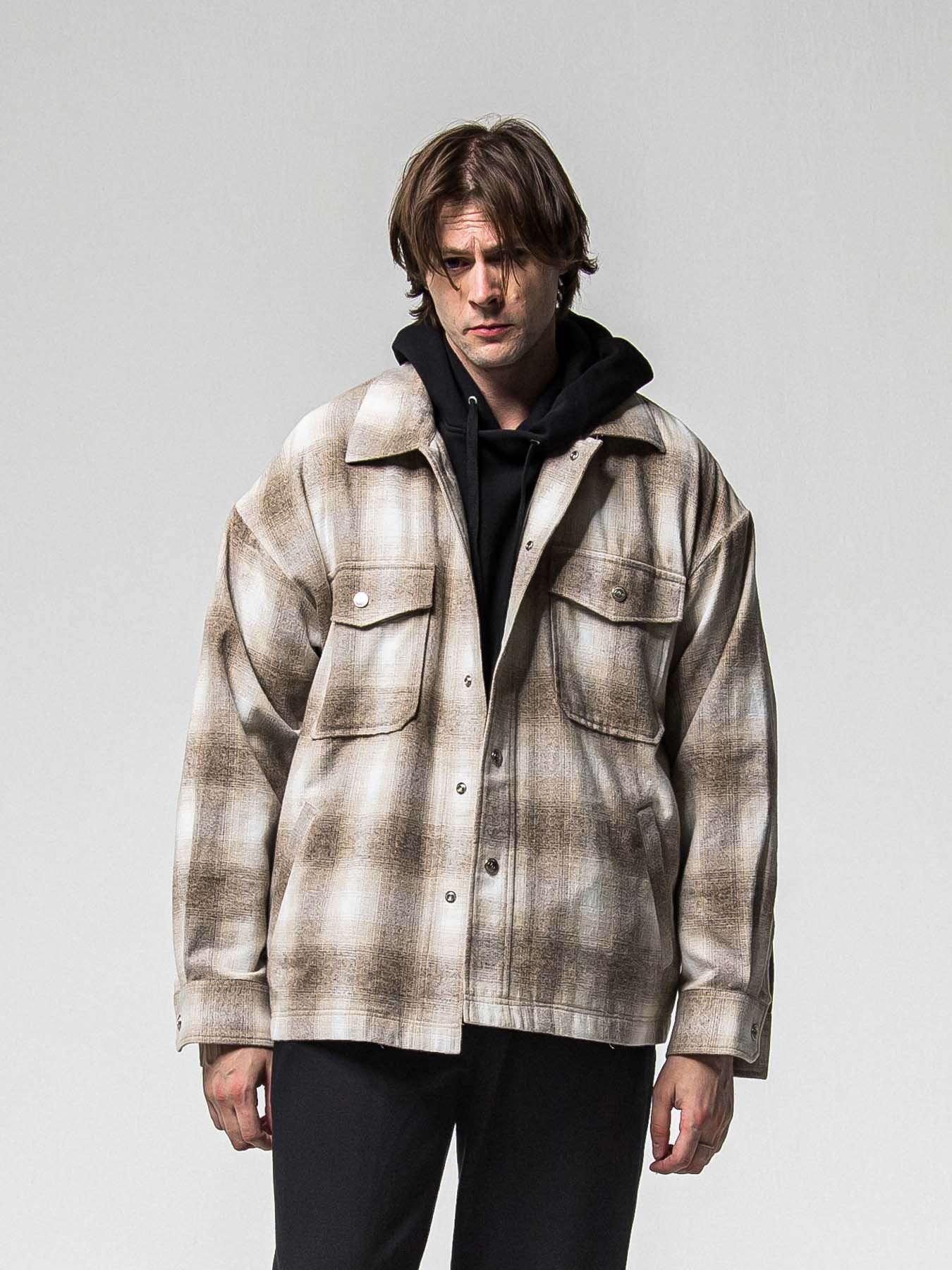 【予約品 8月31日(日) 締切】FLANNEL CHECK JK / フランネルチェック ジャケット / ブラウン
