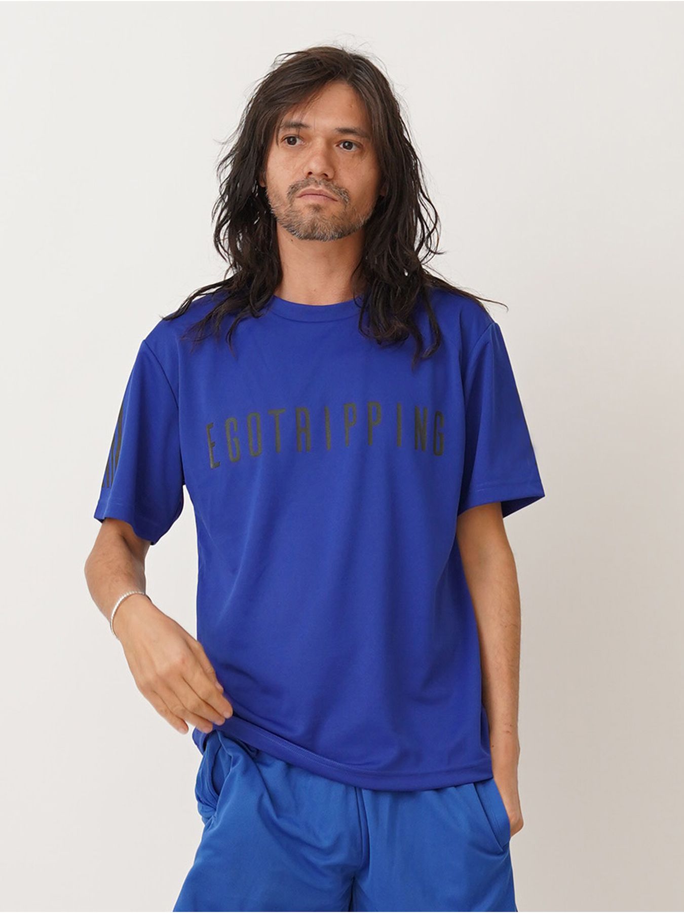 EGO TRIPPING TRAINING TEE / トレーニングウェア / ブルー×ブラック