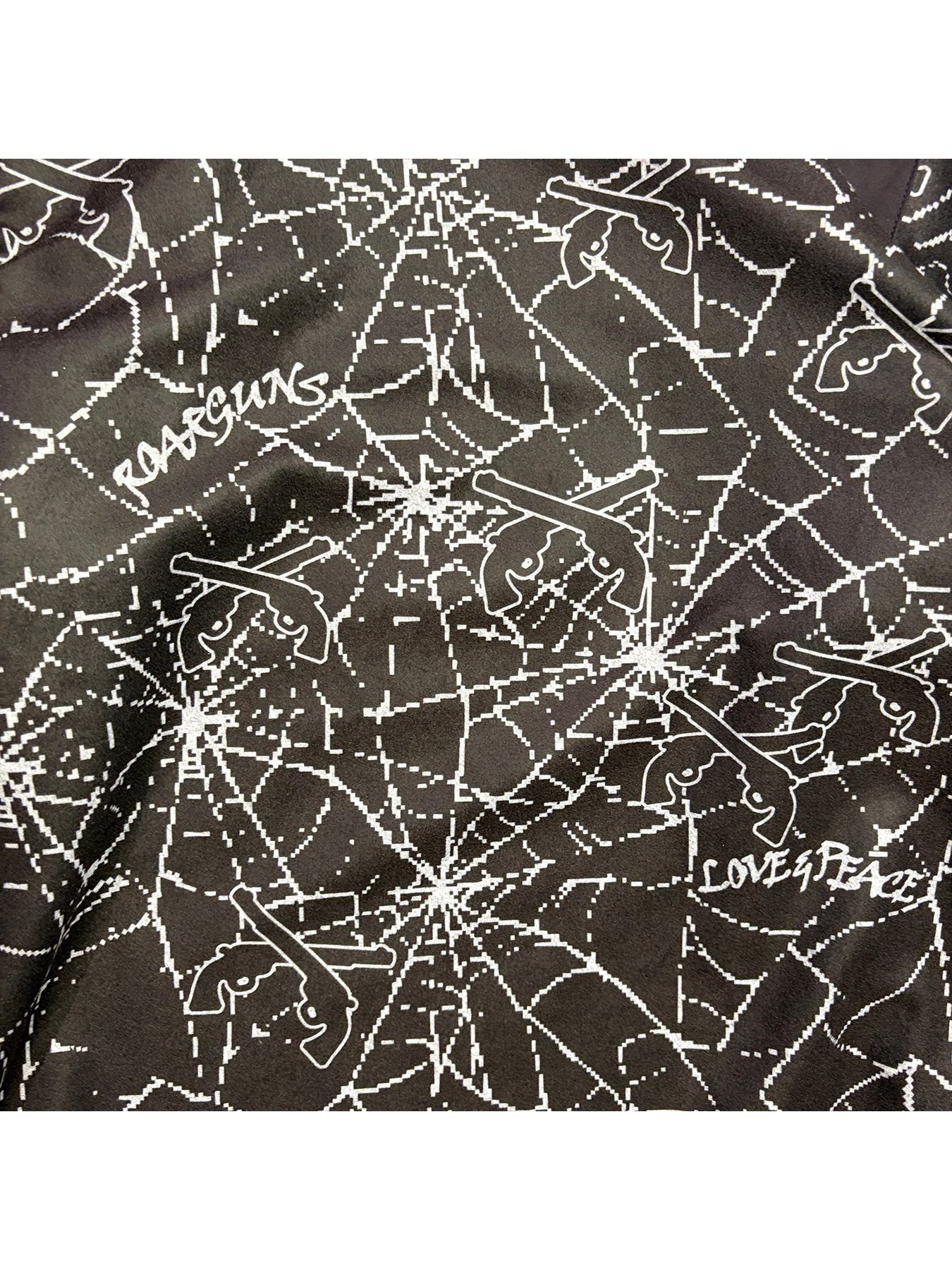 【予約品 3月9日(月) 18:00 締切】SPIDER PRINT JKT / スパイダープリント フリース ジャケット / ブラック×グレー