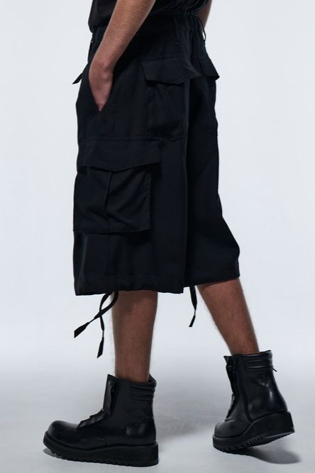 《予約品》 WideShortCargoPants / ブラック 【kiryuyrik】 2023年4月以降入荷予定