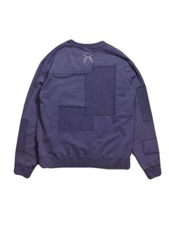 【予約品 3月9日(月) 18:00 締切】PATCHWORK SWEAT CRY / クリスタル モザイク クロスガン パッチワーク スウェット / パープル