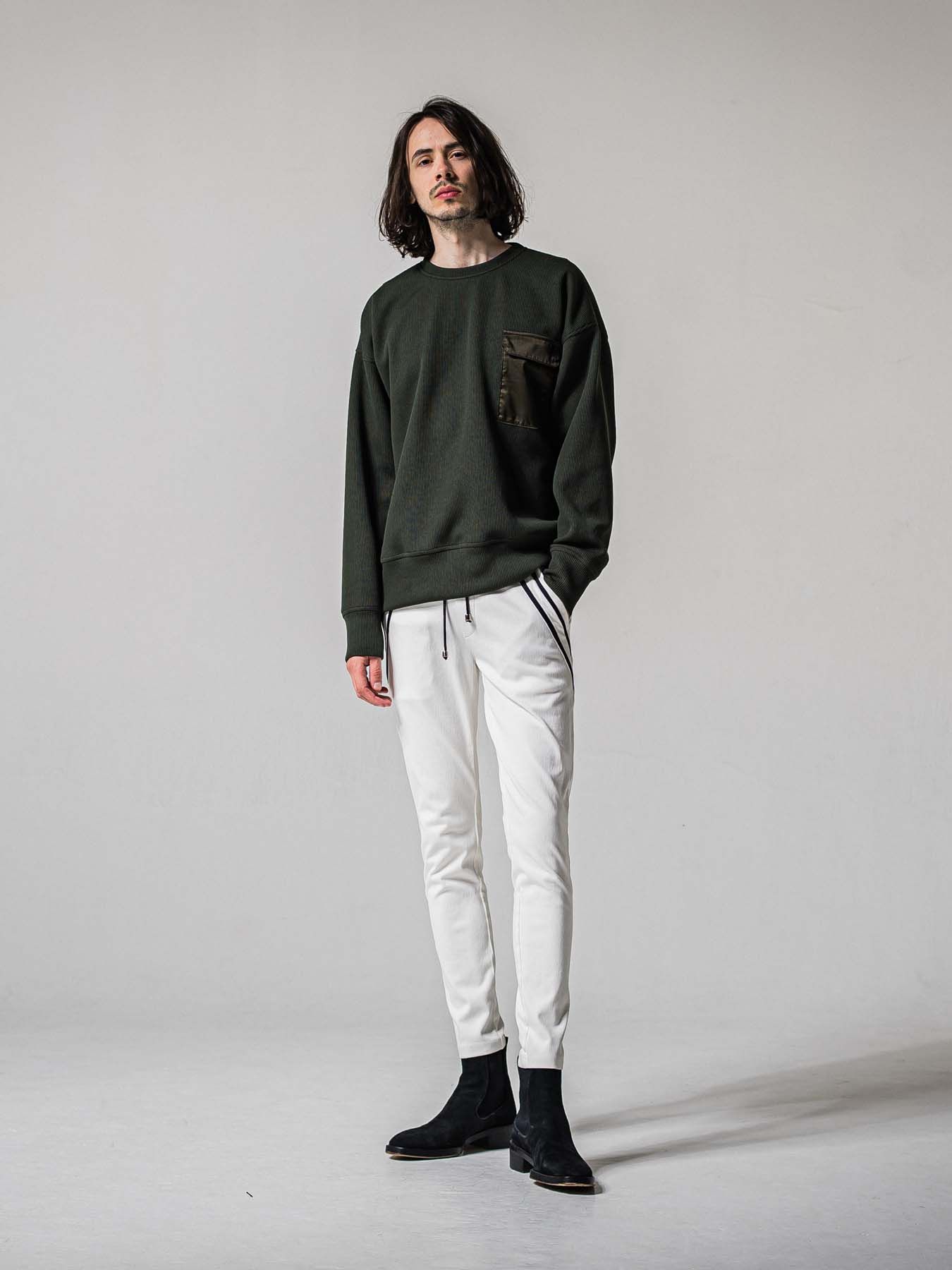 【予約品 11月16日(日) 締切】EX DENIM JERSEY EDGE PT / デニムジャージ エッジラインパンツ / ホワイト