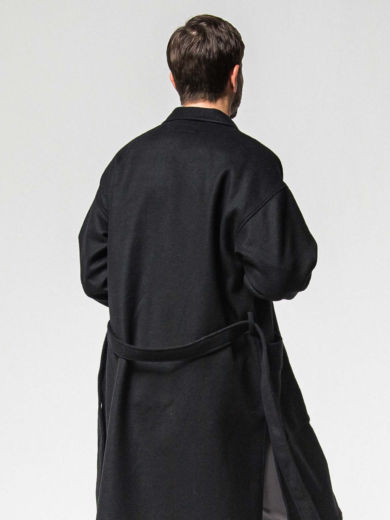 【予約品 】GOWN OVER COAT / ガウンオーバーコート / ブラック