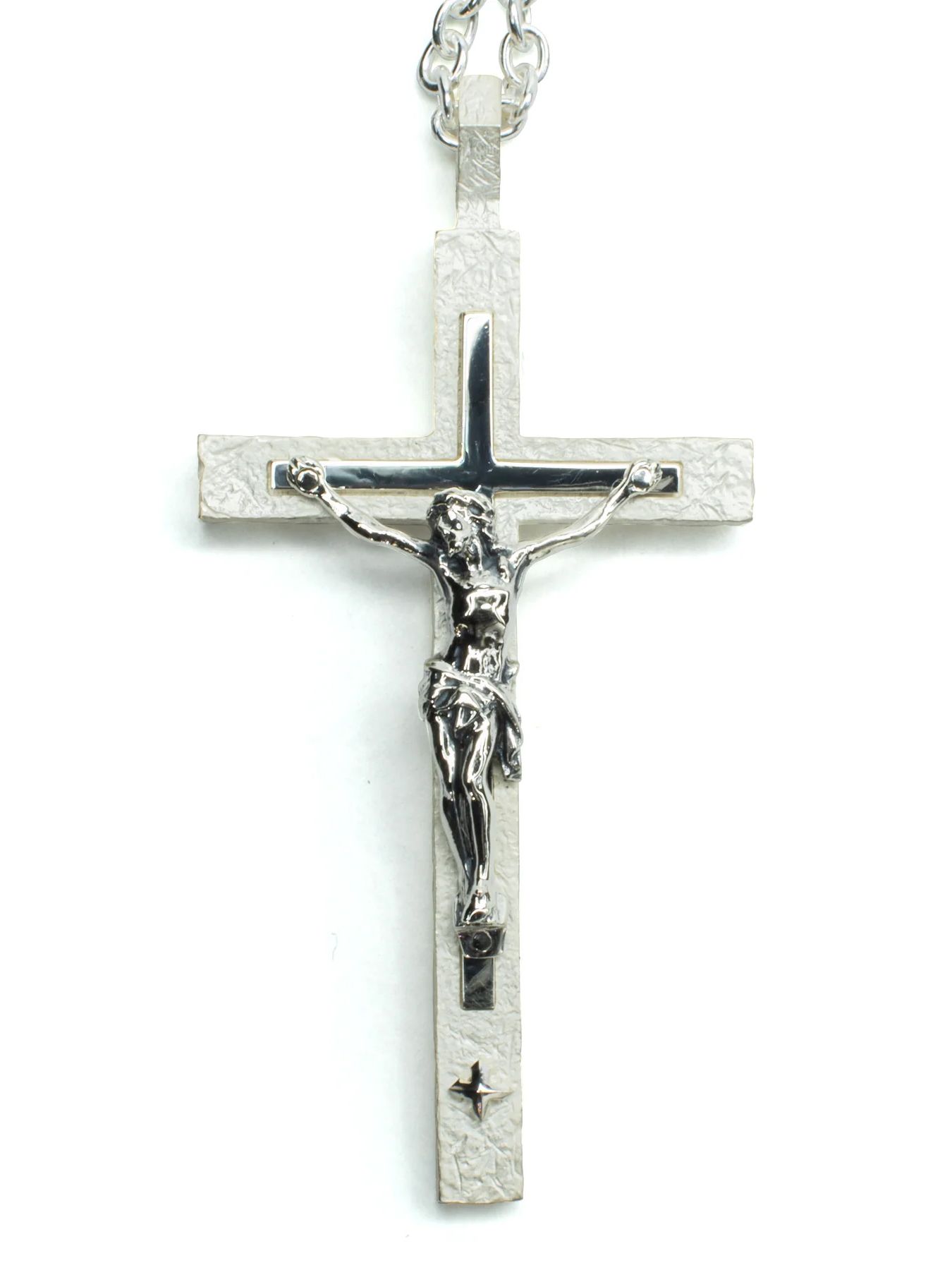 【予約品 9月27日(日) 締切】クロスネックレス（白骨加工 / 鏡面磨き） / Silver 925