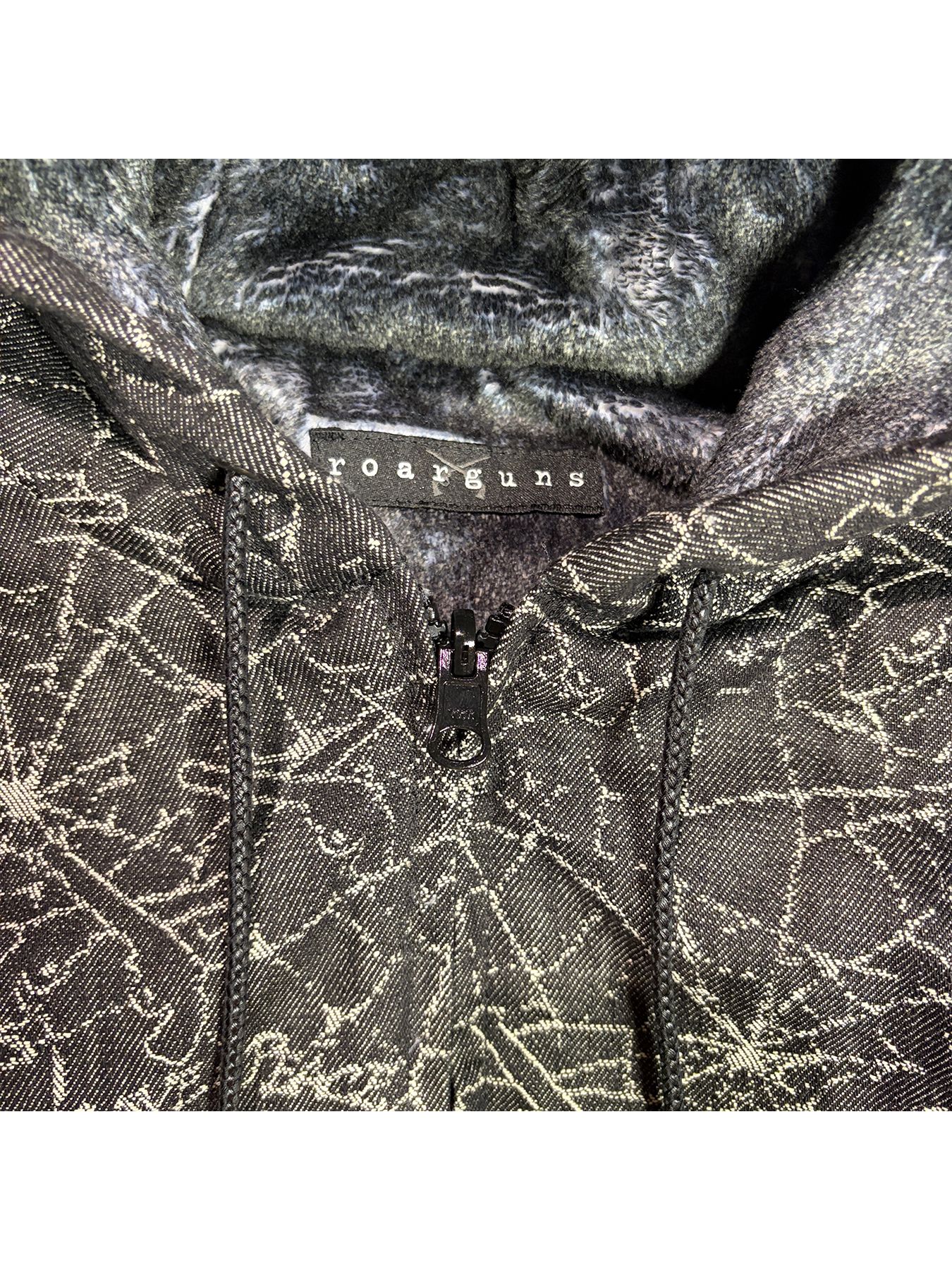 【予約品 3月9日(月) 18:00 締切】SPIDER JAQ HOODIE / リバーシブル スパイダー ジャガード ジップフーディ / ブラック