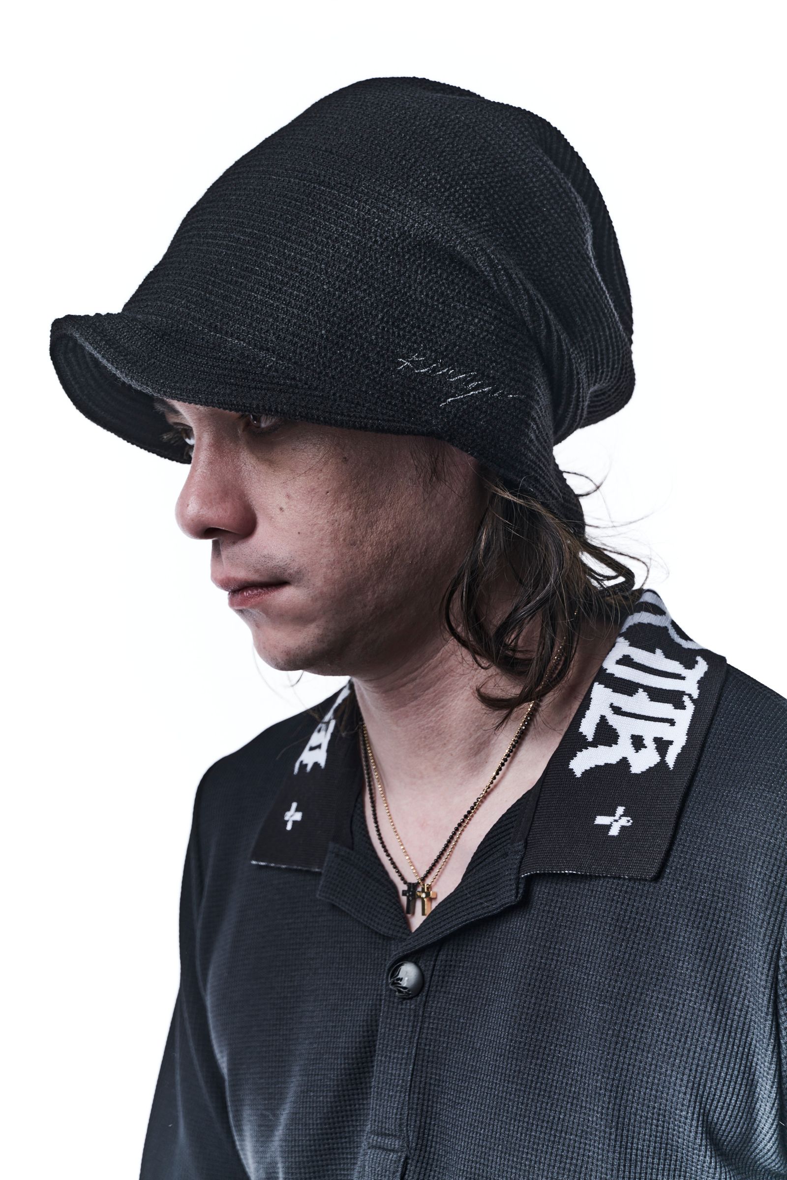 《予約品》 PoloLongSleevesT ポロシャツ Waffle / Black 【kiryuyrik】 7月入荷予定