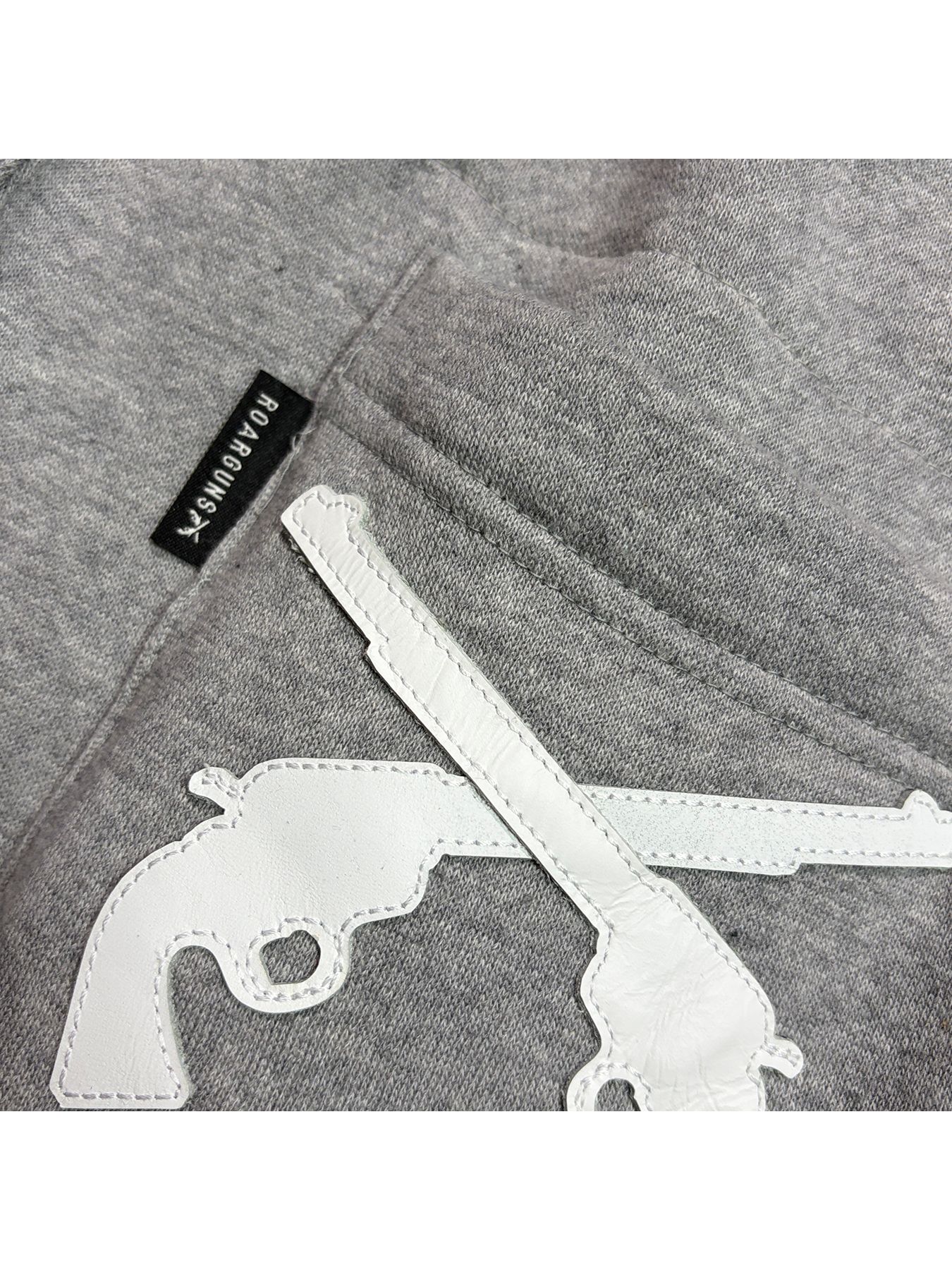 【予約品 3月9日(月) 18:00 締切】LEATHER PATCH PANTS / レザーパッチ スウェットパンツ  / グレー