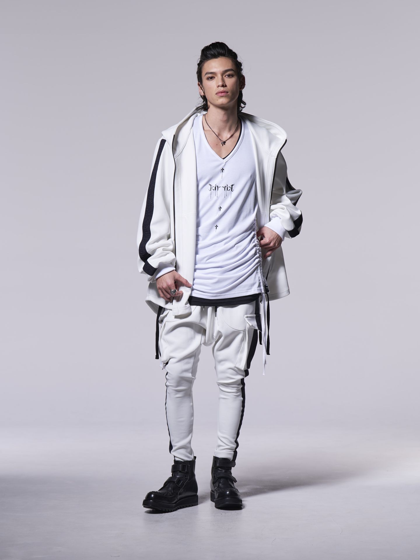 《予約品》  Line Hoodie / ラインパーカー / ホワイト