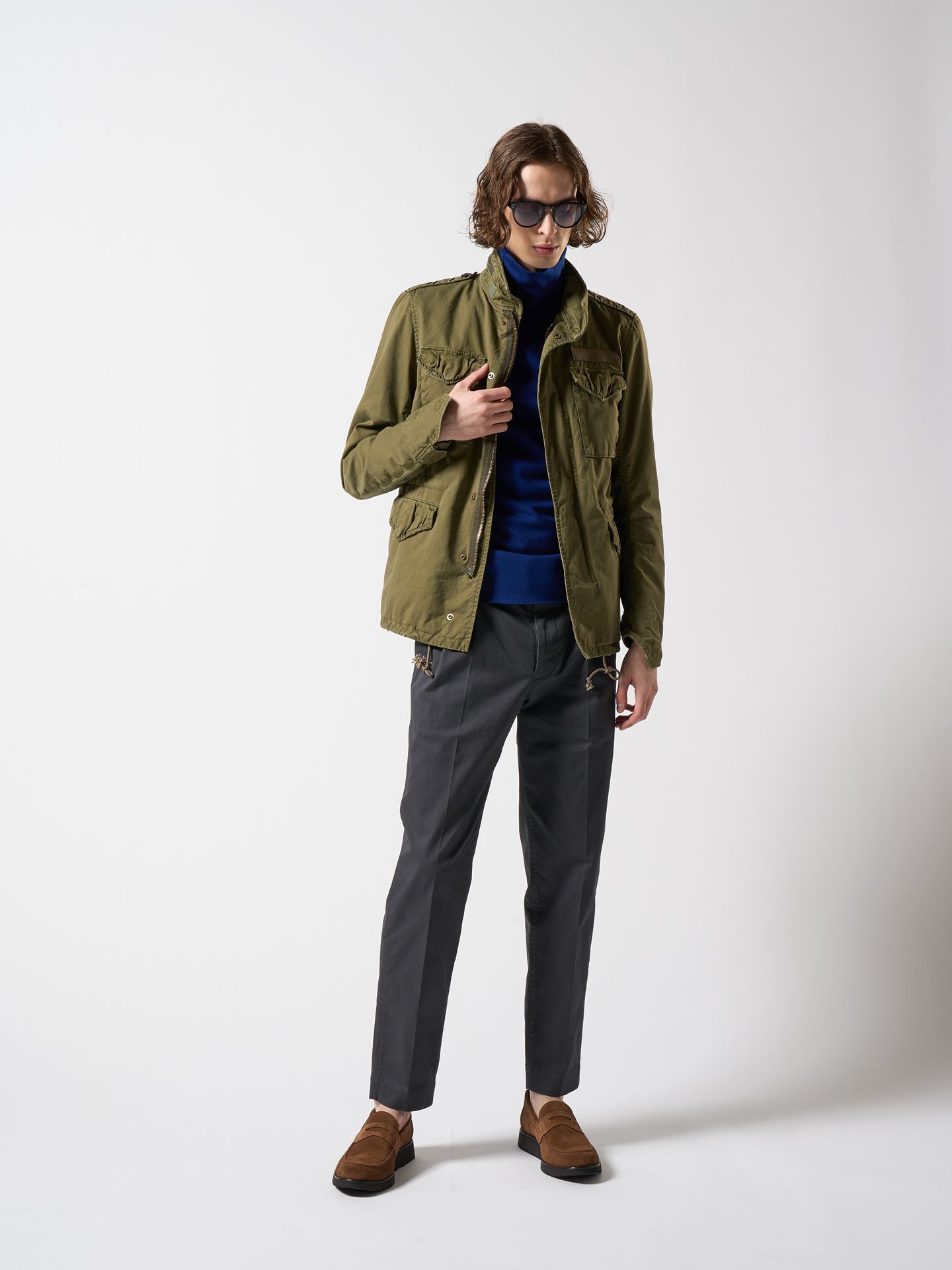 【予約品】 pressed tapered chino / チノパンツ /  グレー