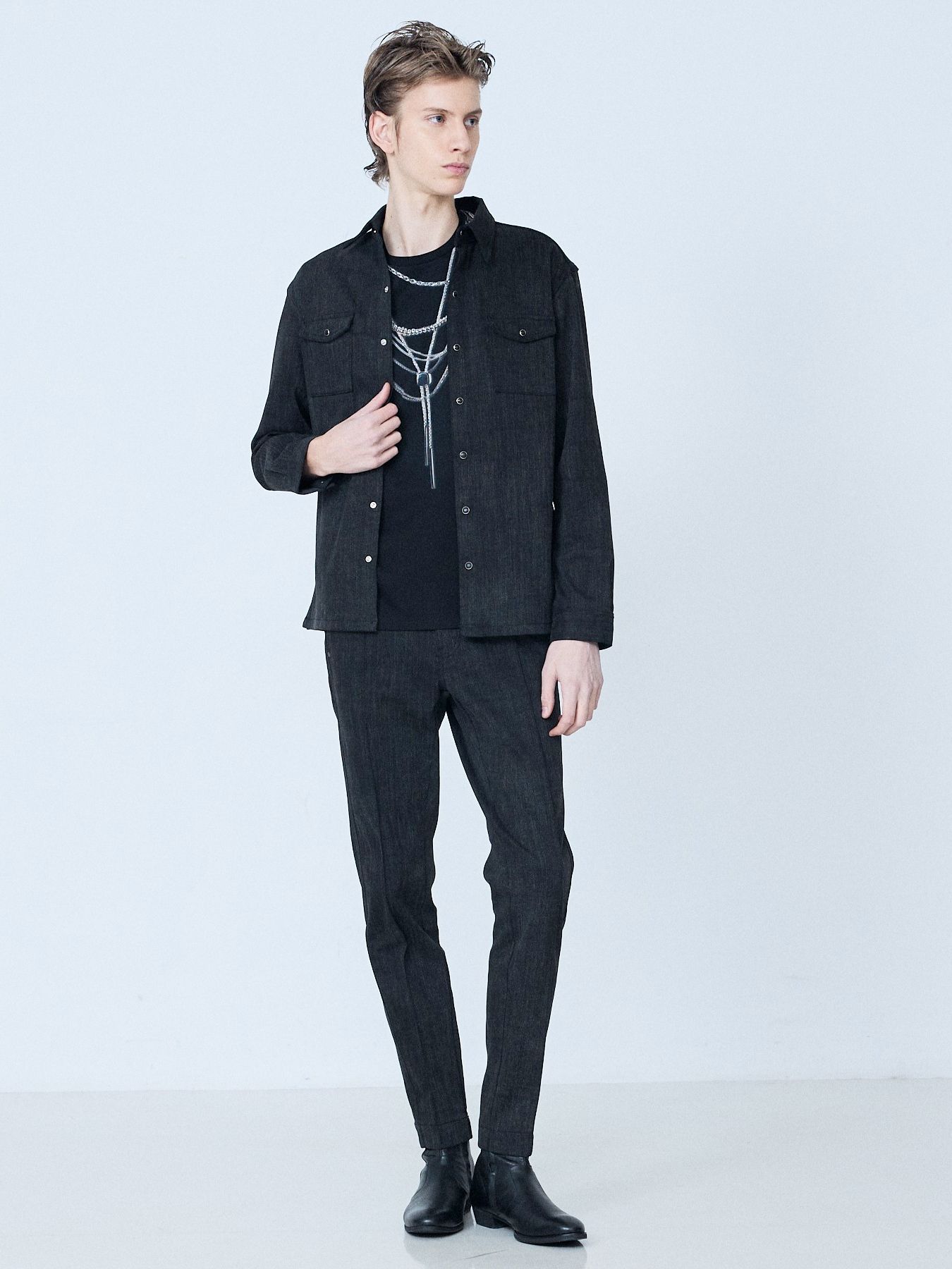 《YArKA × 5351》ネックレス プリント 半袖 Tシャツ / ブラック【5351 POUR LES HOMMES】