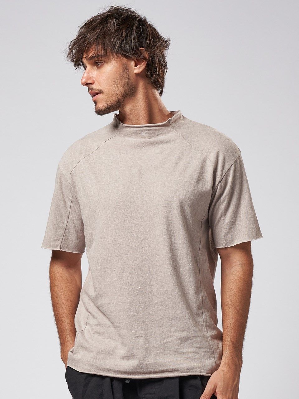 wjk - 《予約品》 cut-off semi mock neck / モックネックT wjk - 《予約品》 cut-off semi mock neck / モックネックT