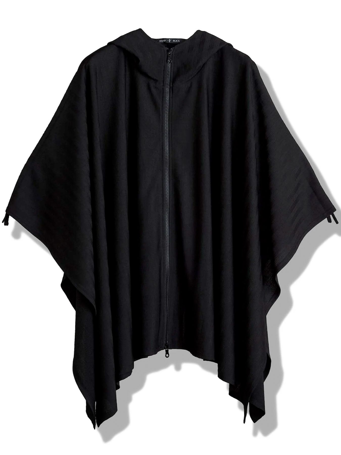 ドローストリングスフーデッドポンチョ / ブラック【NOID.】
