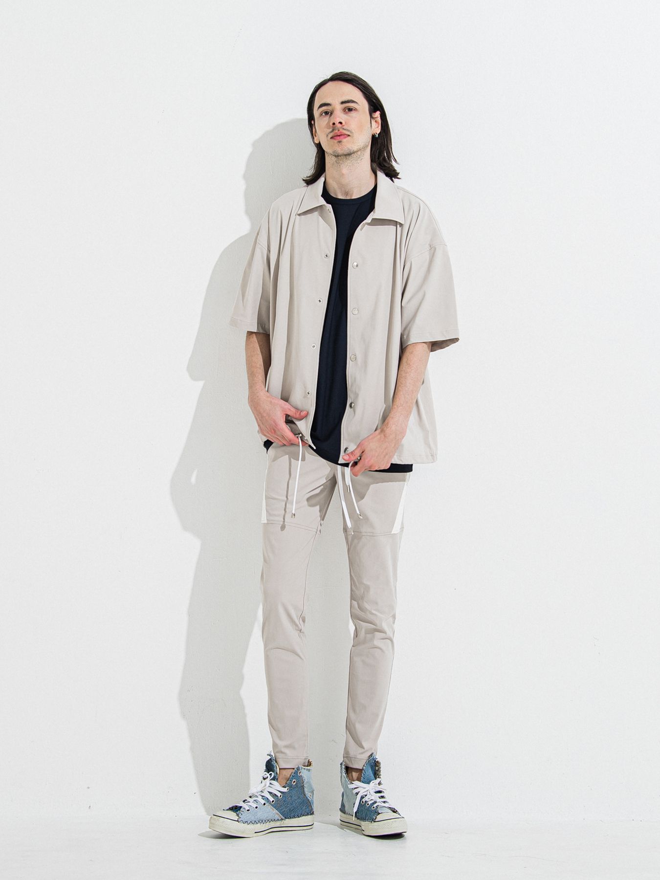 【予約品 】NYLON OVER T /  ナイロンオーバーサイズTシャツ / ネイビー