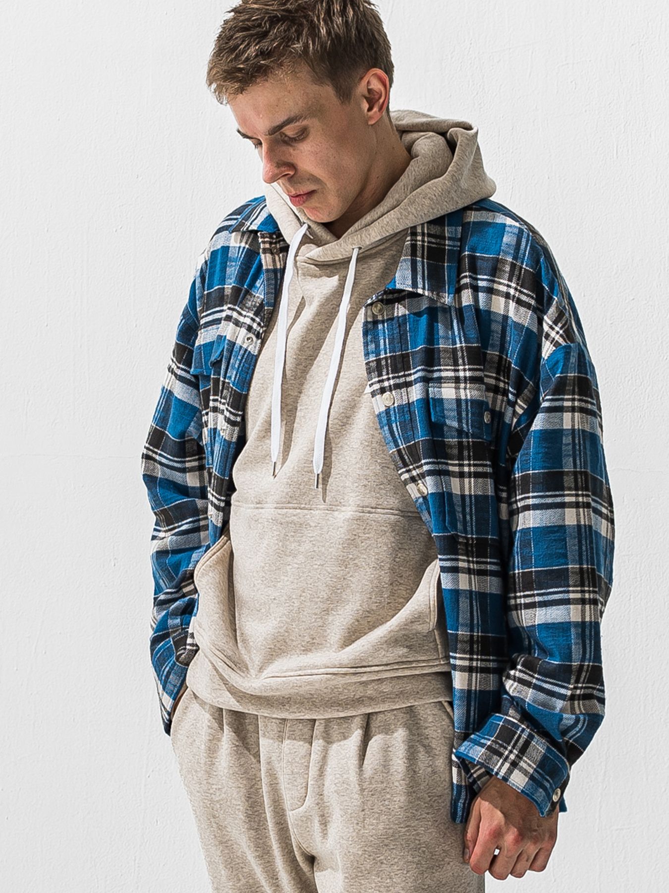 【予約品 9月6日(日) 締切】OLD SLUB CHECK JK / ヴィンテージ ネルジャケット / ブルー