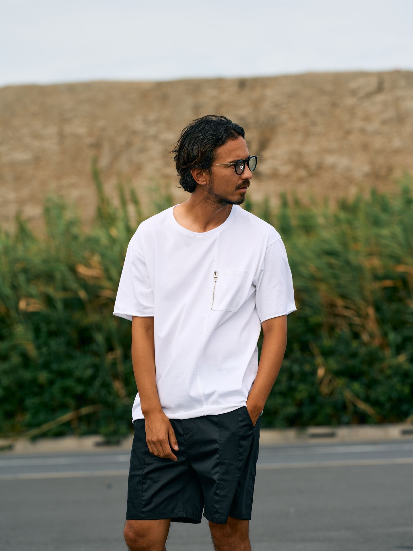 【予約品9月19日 10時締め】 cool touch zip-pocket S/S / Tシャツ / ホワイト