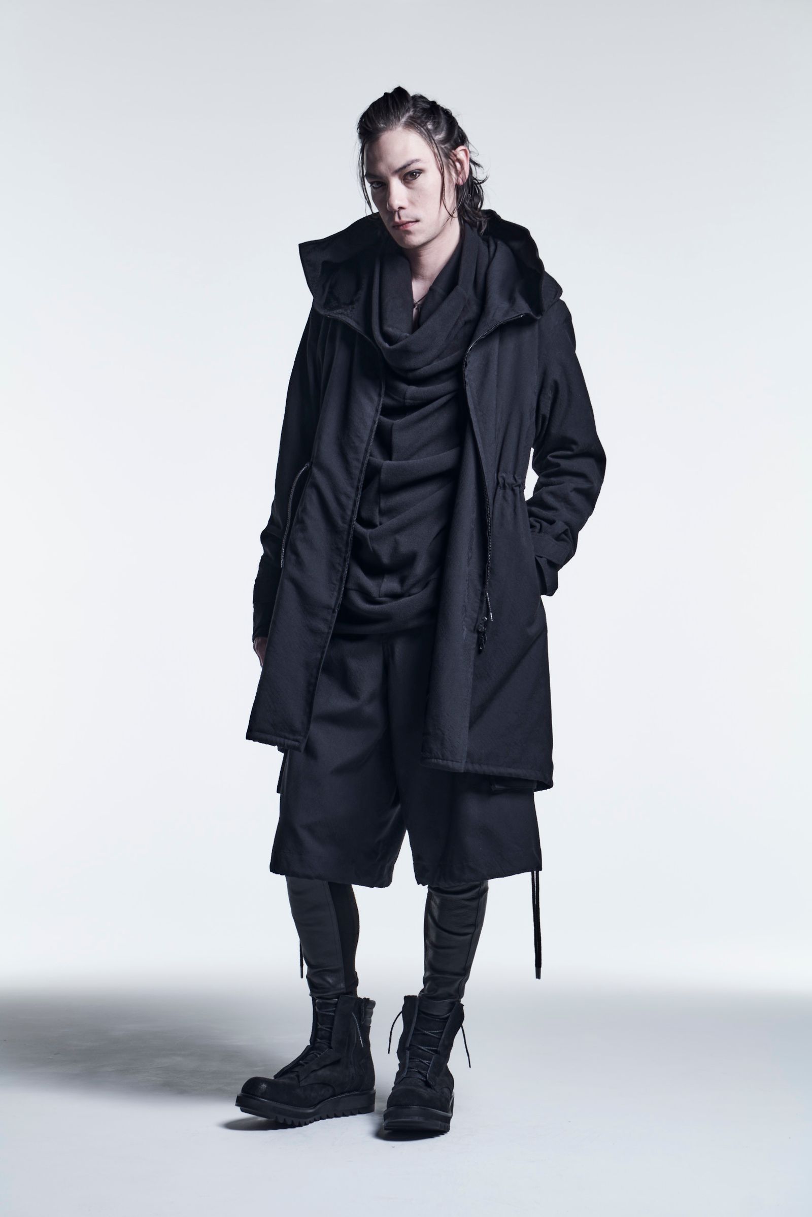 《予約品》レギンスストレッチ革付き StretchLeatherLeggings DeerStretchLeather / Black 【kiryuyrik】 10月入荷予定