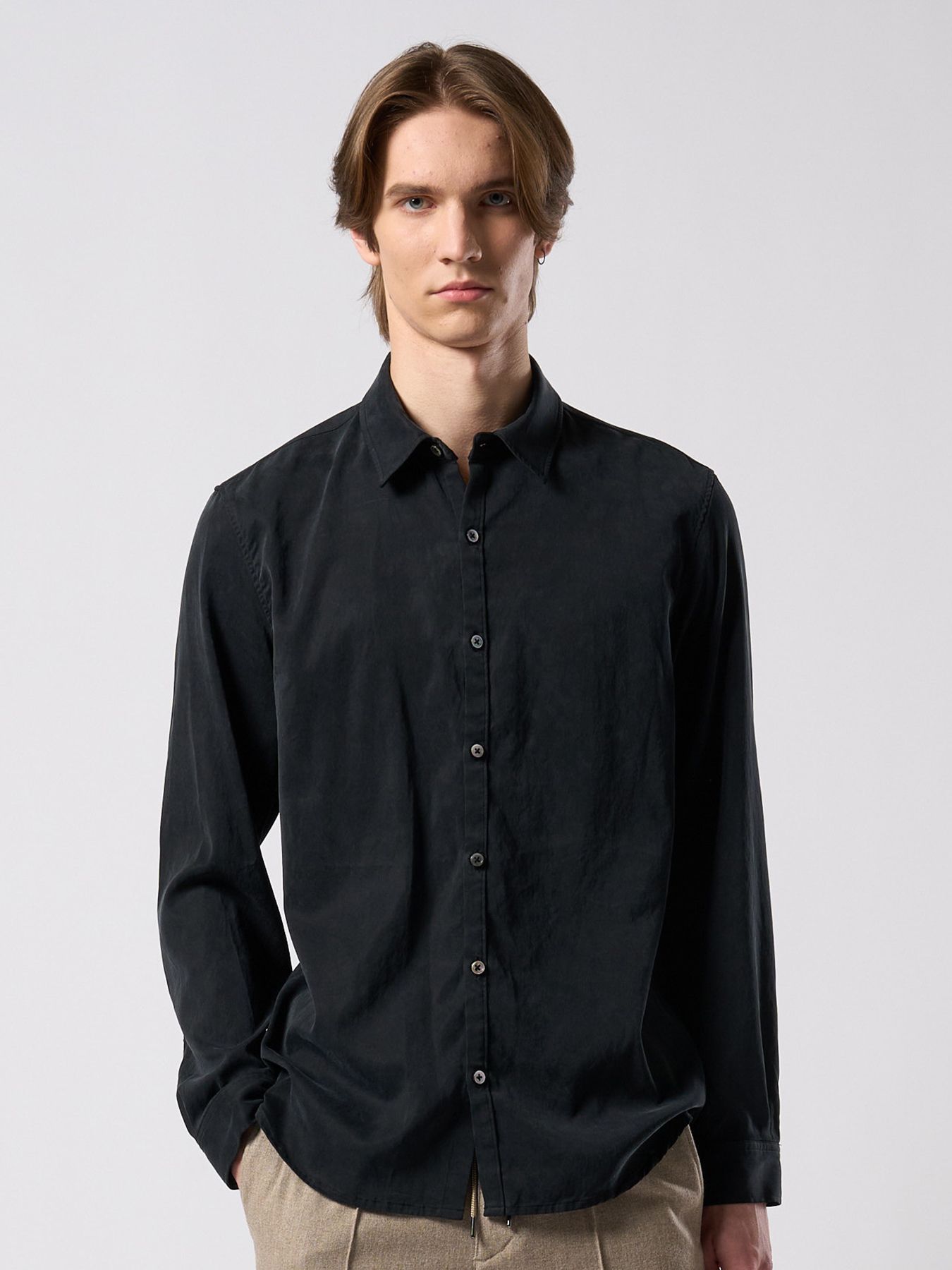 【予約品 4月19日(日) 18時締切】cupuro fibril dress shirt / キュプラフィブリル ドレスシャツ / フェードブラック